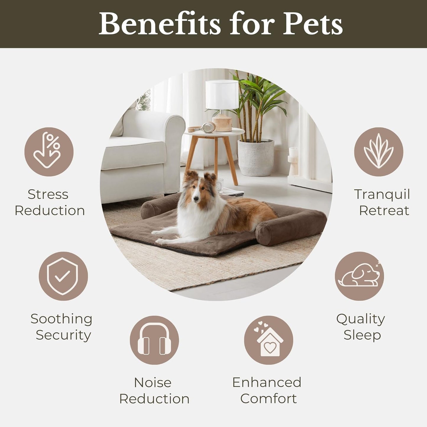 Allisandro Calming Dog Bed Mat, Washable Couch Cover for Dogs, Comfort and Anti-Slip Sofa Dog Bed with Bolster, Waterproof Furniture Protector Cover for Pets, 35x33x5 Inches, Pink
