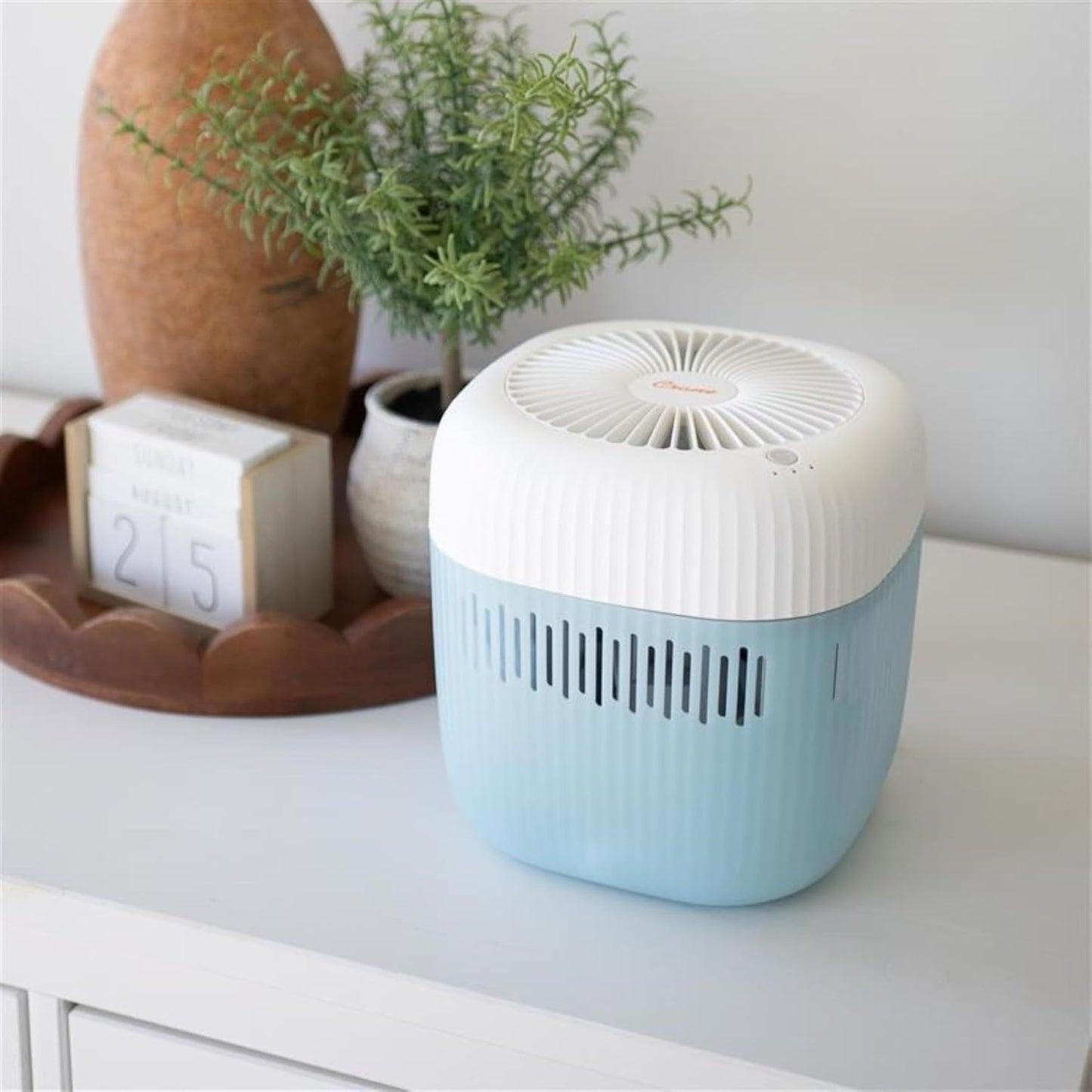 Crane Evaporative Humidifier With Wick Filter, Dishwasher Safe Tank, UV Light, Invisible Mist Evaporative Humidifiers for Bedroom, Nursery, Office, Easy Clean Humidifier 3.8L Tank, Up To 250 SQ FT