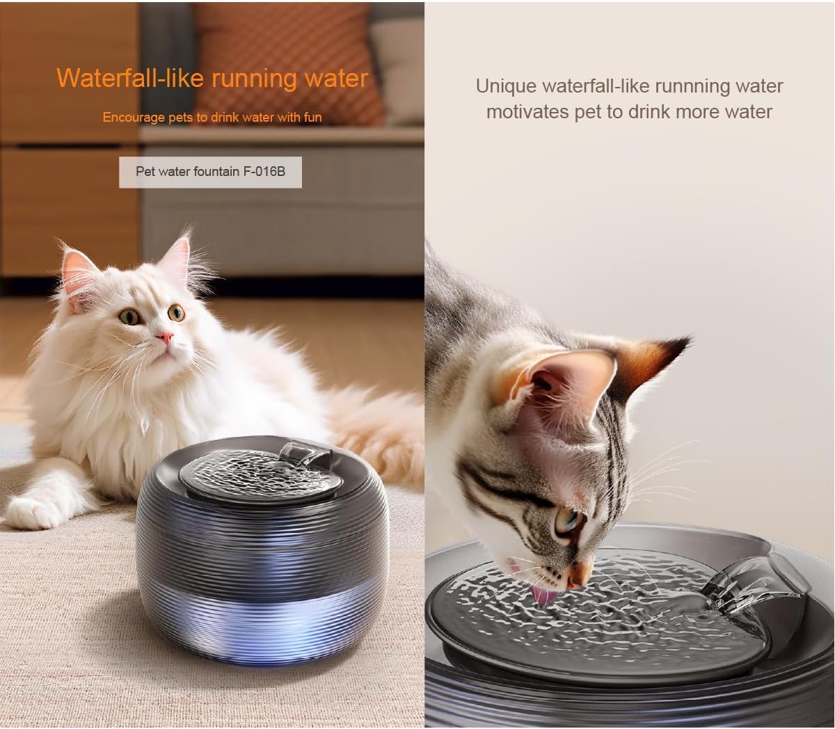 2.5L/85oz Translucent Fountain Water Bowl Drinking Dispenser Pet Waterer for Cats Dogs (Green, Medium)