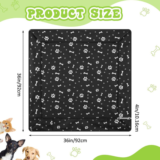 Marsui Dog Playpen Bottom Pad Fits for 36 Inch 4 Panels Pet Exercise Mat Puppy Crate Pad Reusable Washable Pet Training Pee Mat Hoop and Loop Design, Playpen Not Included