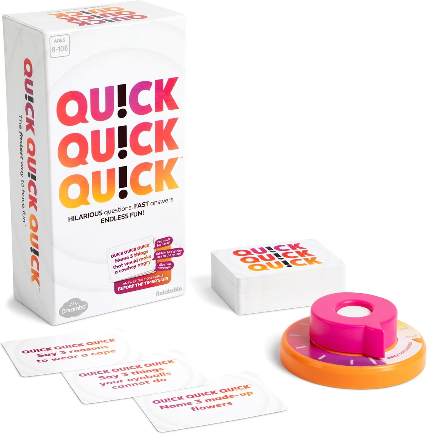 Quick Quick Quick by Relatable, Unleash Your Inner Funny with The Ultimate Party Games, Easter Family Game Night, Adult & Kids Games, The Fastest Way to Have Fun, Ages 8 to 108 – Easter Basket Gift