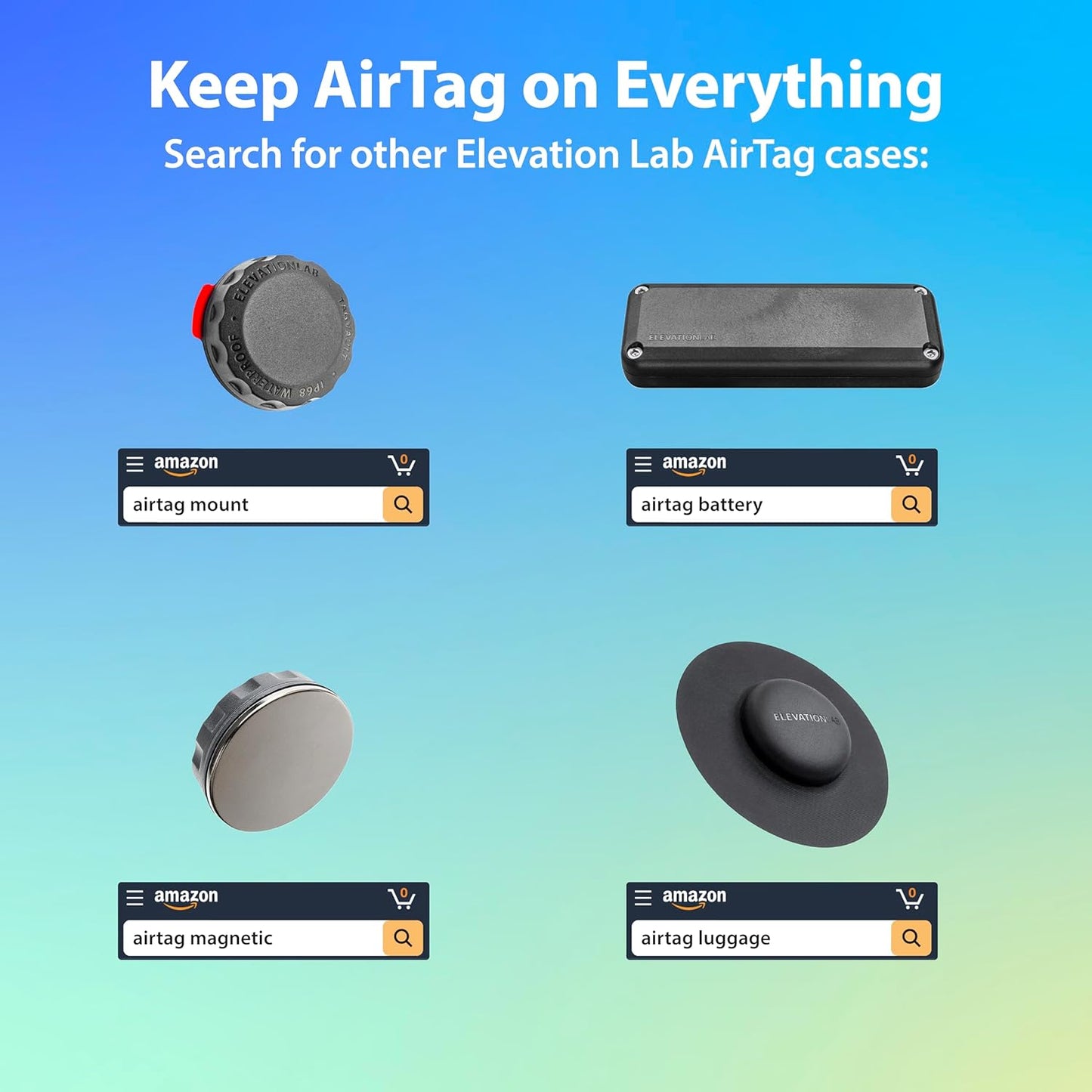 TagVault™ AirTag Wallet Holder - The Thinnest AirTag Wallet Card Insert | Flexible, Stays Hidden, Patent Pending | Elevation Lab