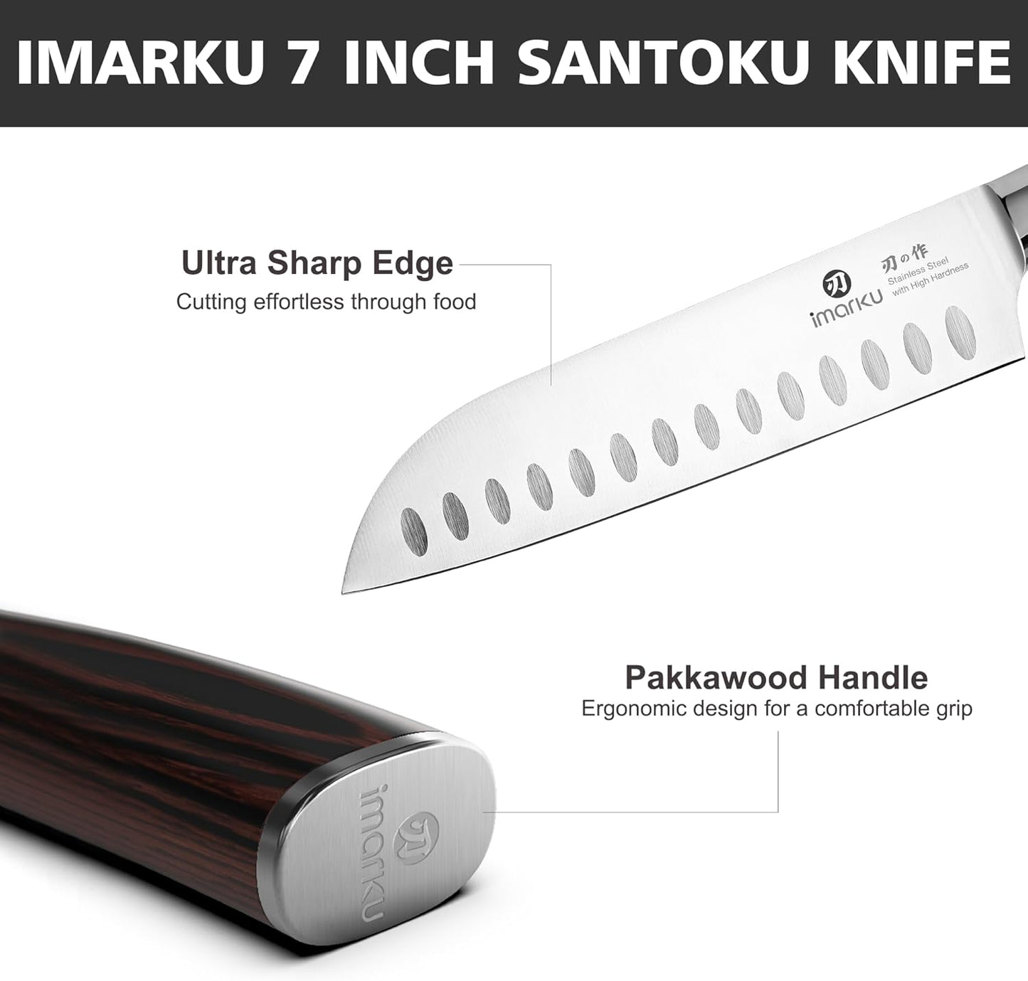 imarku Chef Knife 7 Inch Kitchen Knife Ultra Sharp Santoku Knife - High Carbon Japanese Chefs Knife, Kitchen Gadgets 2025, Apartment Essentials, Birthday Gifts for Him Her, Best Gifts for Women Men