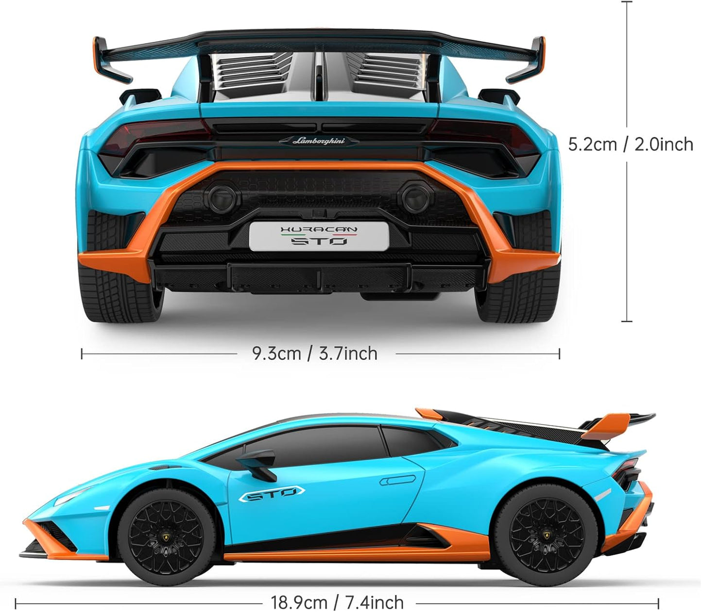 RASTAR by Lamborghini Huracan STO RC Car 1:24 Scale Remote Control Toy Car, R/C Model Vehicle for Kids Black RC - Blue