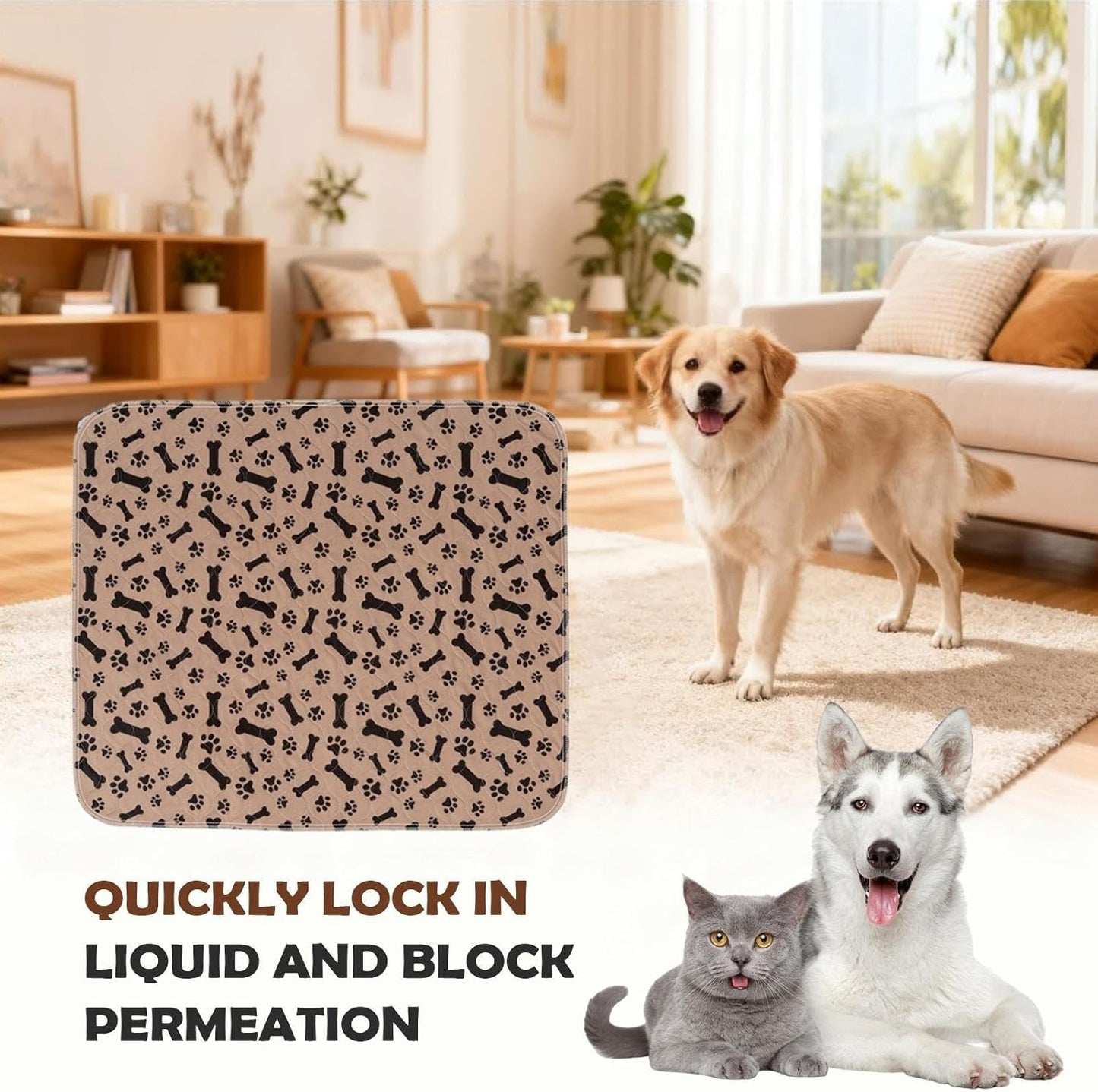 Pee Pads | Quick Dry Absorbent Leakproof Pet Pee Mat | Potty Training Doggie Urine Pads | for Small Medium Large Puppy Kitten Indoor Outdoor Floor Bed Car