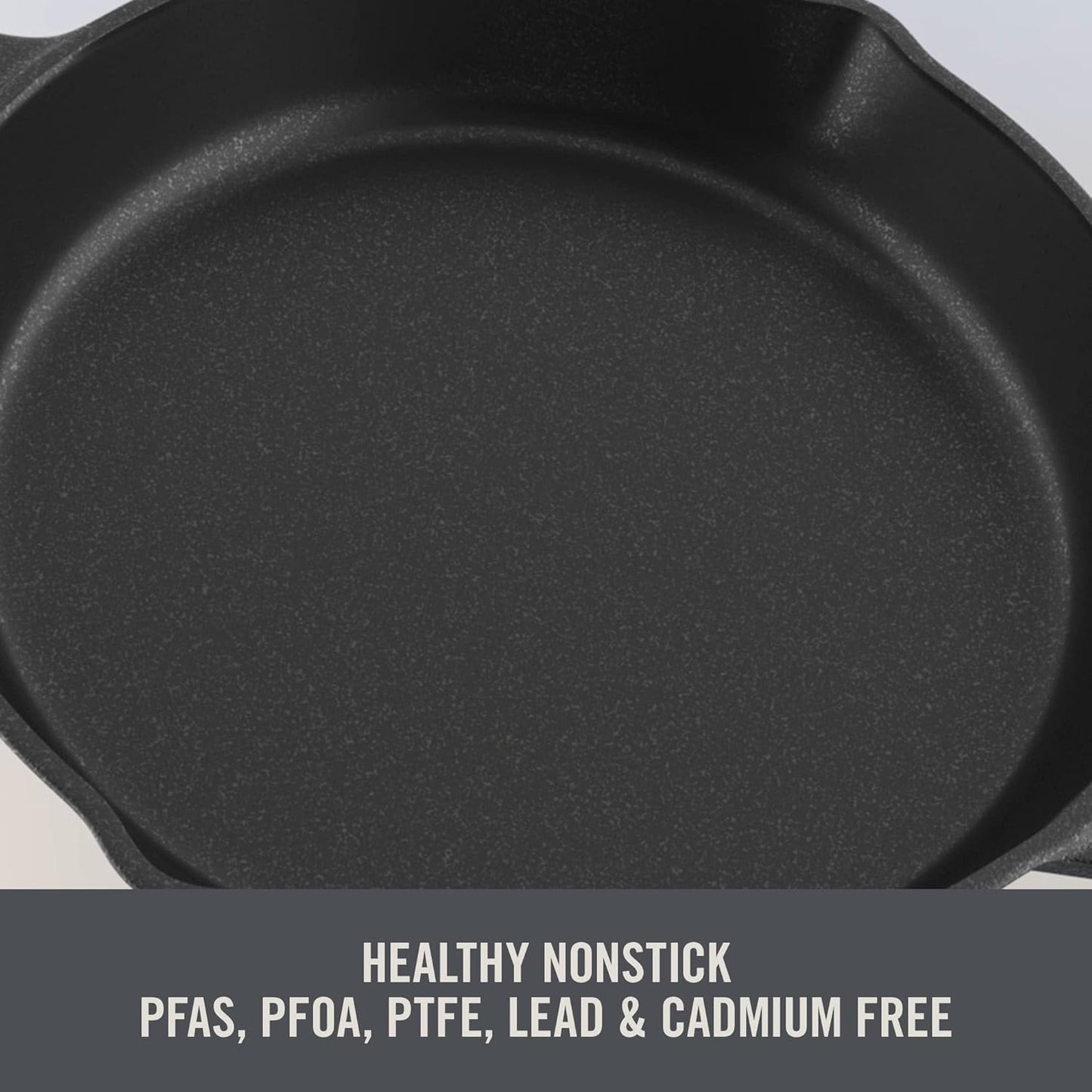 DASH Zakarian by Dash 9"x13" Nonstick Cast Iron Pan with Pour Spout and Removable Silicone Grips for Searing, Baking, Broiling, Grilling and more- Black
