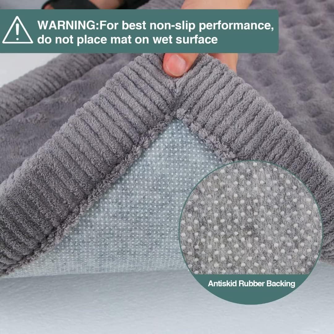 Dog Crate Pad 30x19 inch Gray Memory Foam Dog Bed Mat Small Medium Grey Washable Puppy Sleeping Bed Anti Slip
