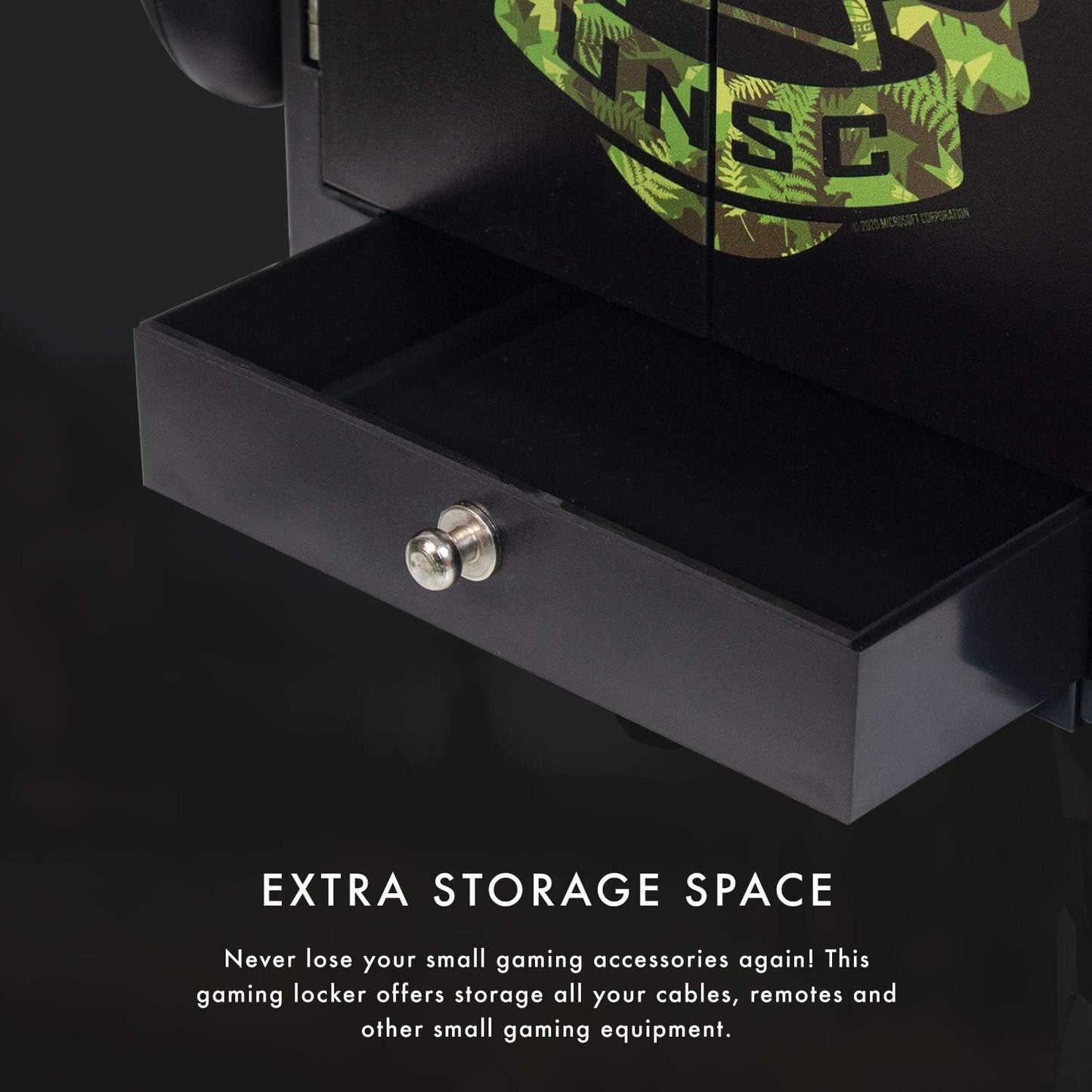 Numskull Official Halo Gaming Accessory Locker & Storage Stand – Holds 10 Games/DVDs, 4 Controllers, Headset, and Accessories – Durable & Compact Organizer – Official Halo Merchandise