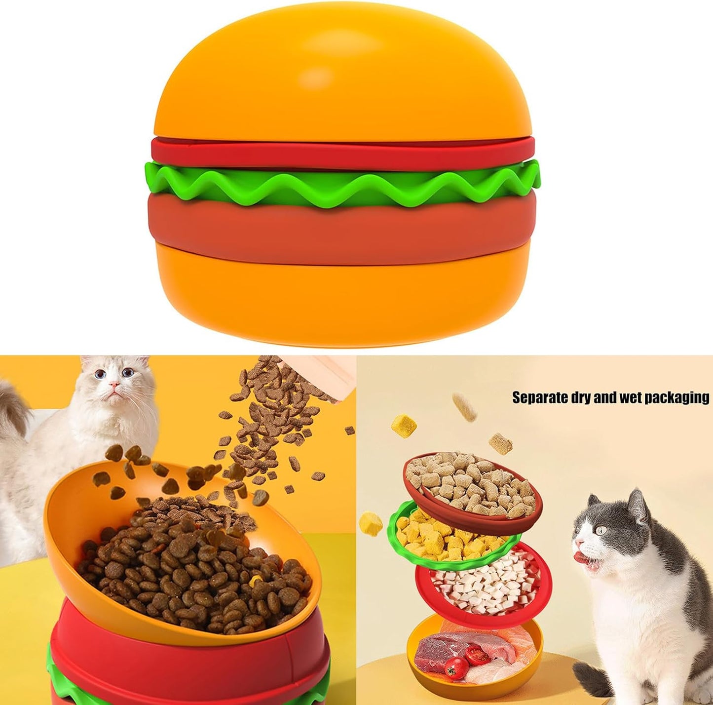 Interactively Slow Feed Pet Bowl Multifunctional Pet Food Dish 5 Layer Stackable for Home or Outdoor Use Space Saving Pet Feeders