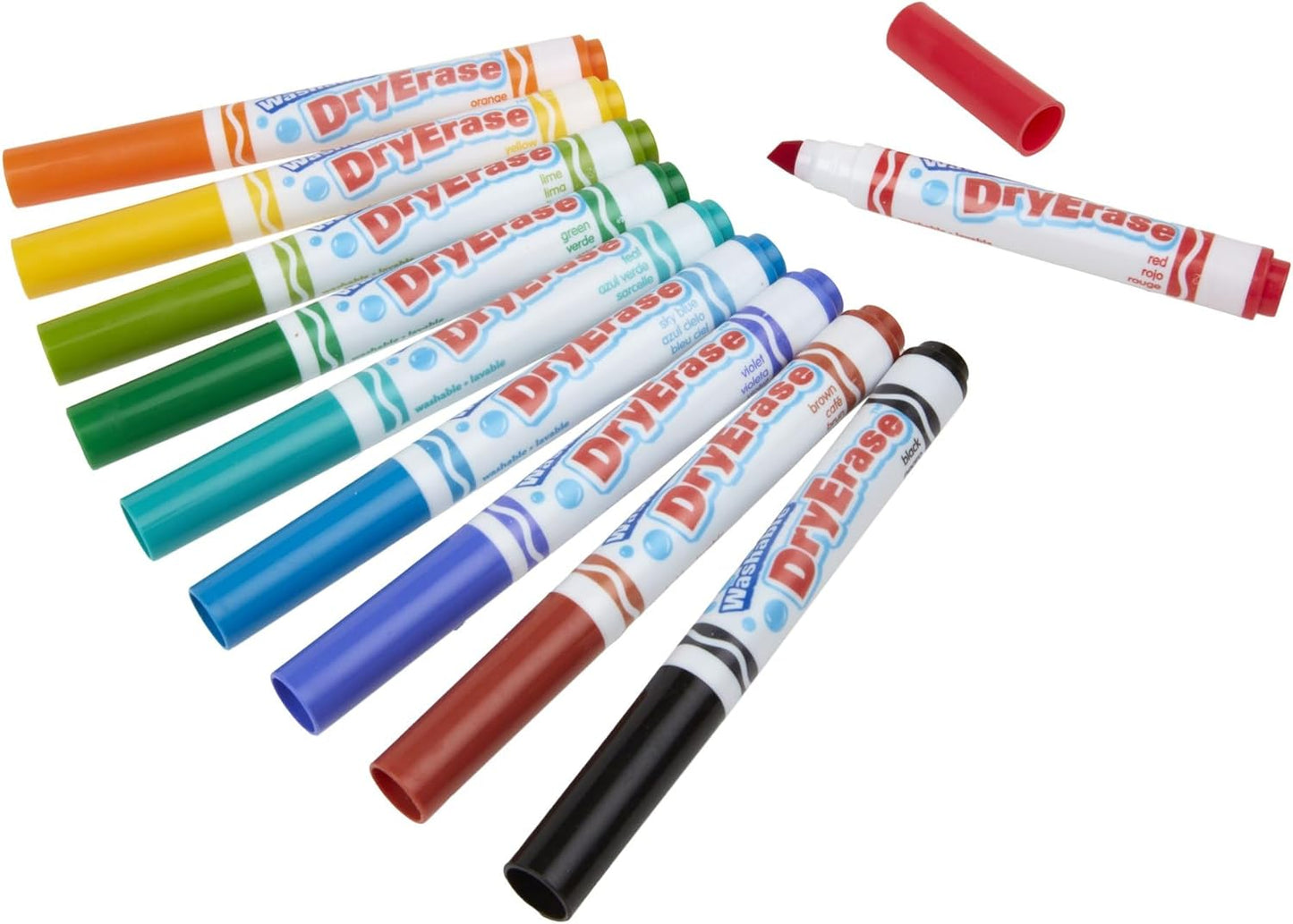 Crayola Washable Dura-Wedge Tip Dry Erase Markers, 10 Count