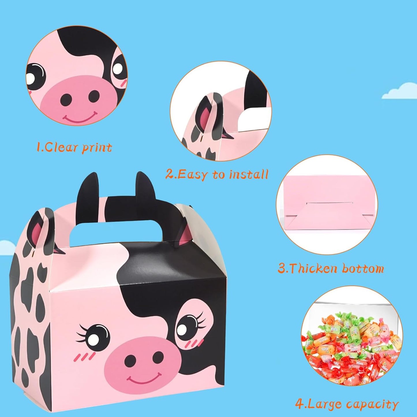 12 Pack Farm Animals Party Favor Boxes Zoo Animals Candy Goodies Treat Boxes Happy Birthday Farmland Party Favor Bags for Baby Shower Party Decorations Supplies