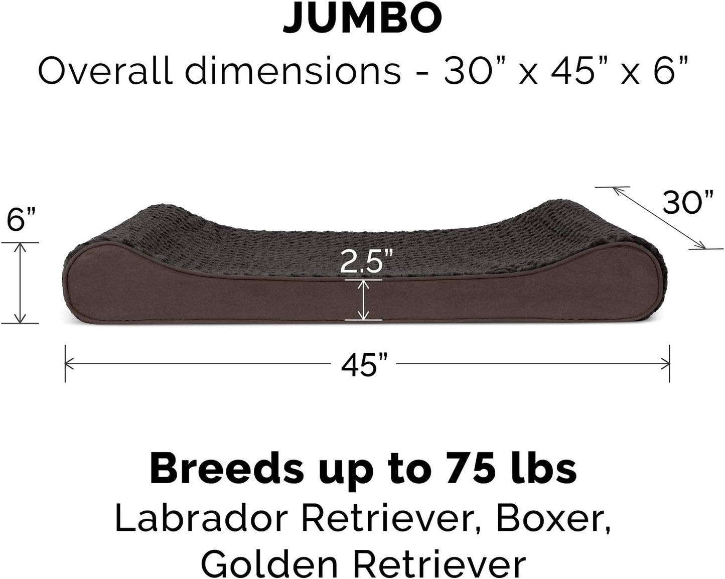 Furhaven Dog Bed Luxe Lounger Chocolate, Jumbo/XL W/Same Size Waterproof Liner