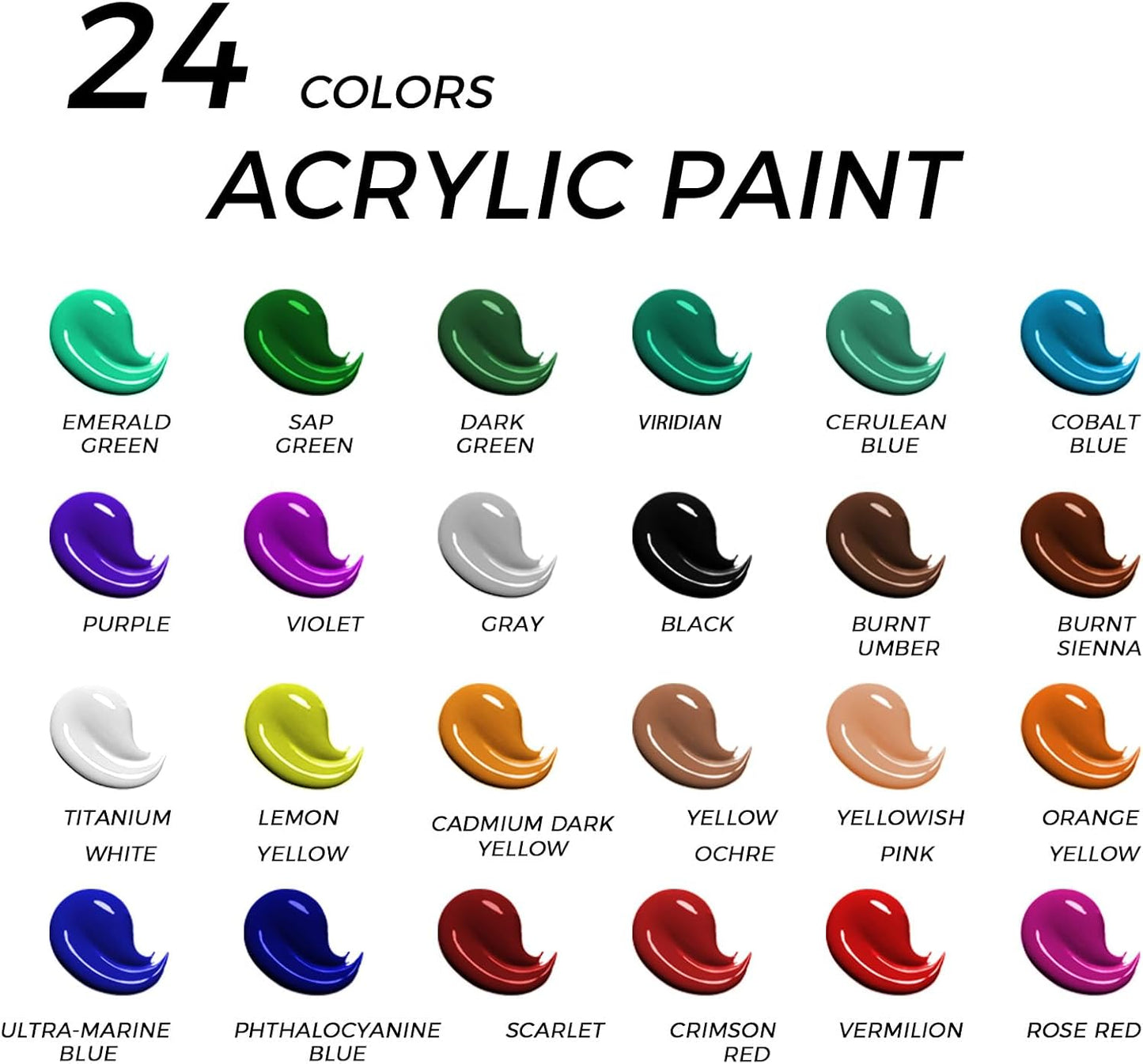 Acrylic Art Set, 41 PCS Painting Kit, Acrylic Paint Set for Kids, Painting Supplies with 24 Acrylic Paints, 1 Wooden Easel , 4 Canvas Panels, 8 Paint Brushes, Drawing Pad, Art Supplies for Kids Adults