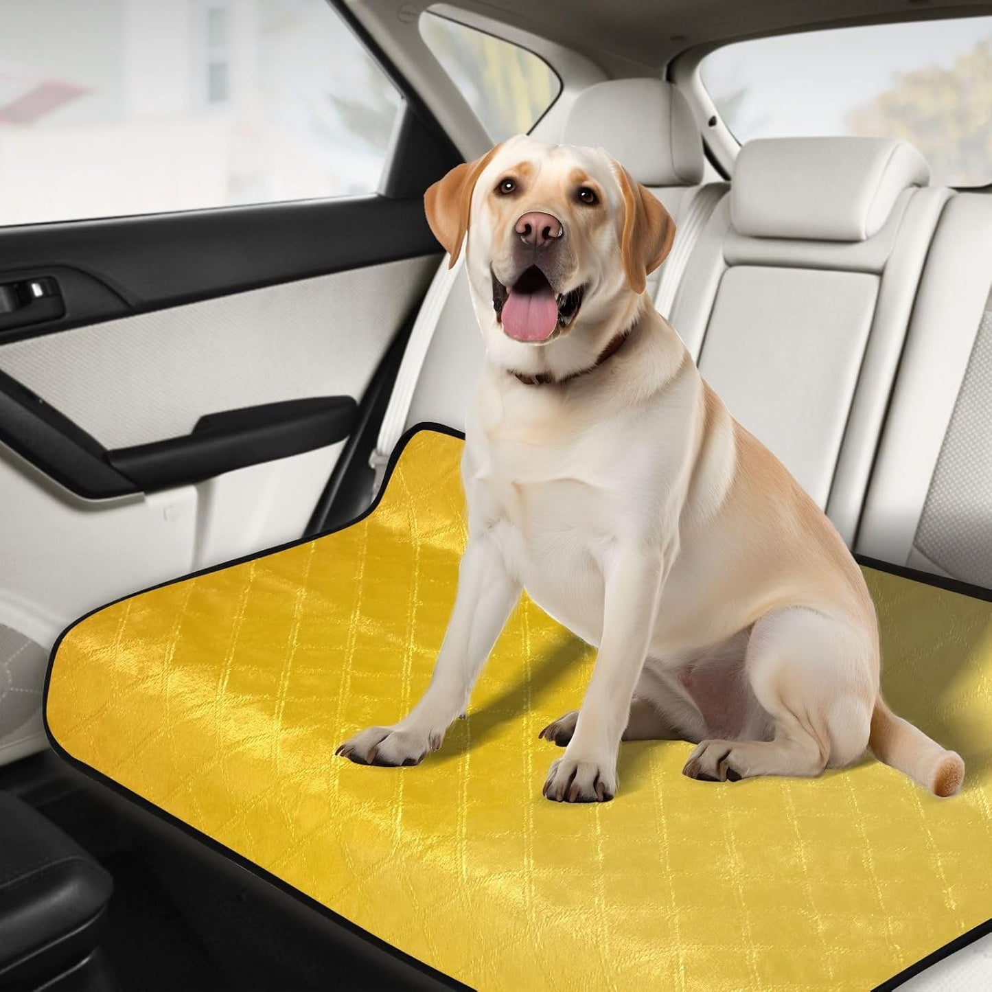 Lemon Yellow Washable Pee Pads for Dogs,Absorbent Reusable Puppy Pads Pet Training Pads for Whelping, Playpen, Crate, Bed M+L