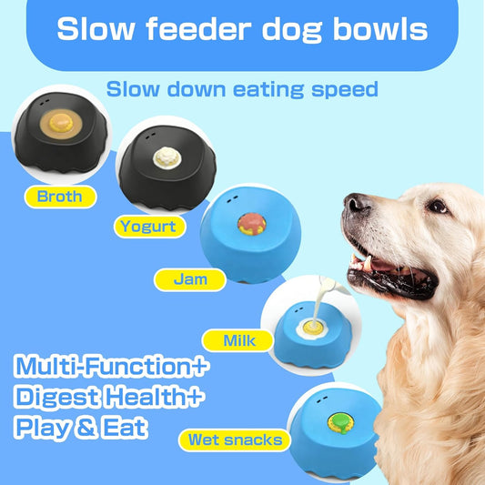 Slow Feeder Dog Bowls Interactive Dog Licking Toy & Lick Bowl for Dogs, Large Capacity Non-Slip Dog Lick Bowl for All Dogs (Blue)