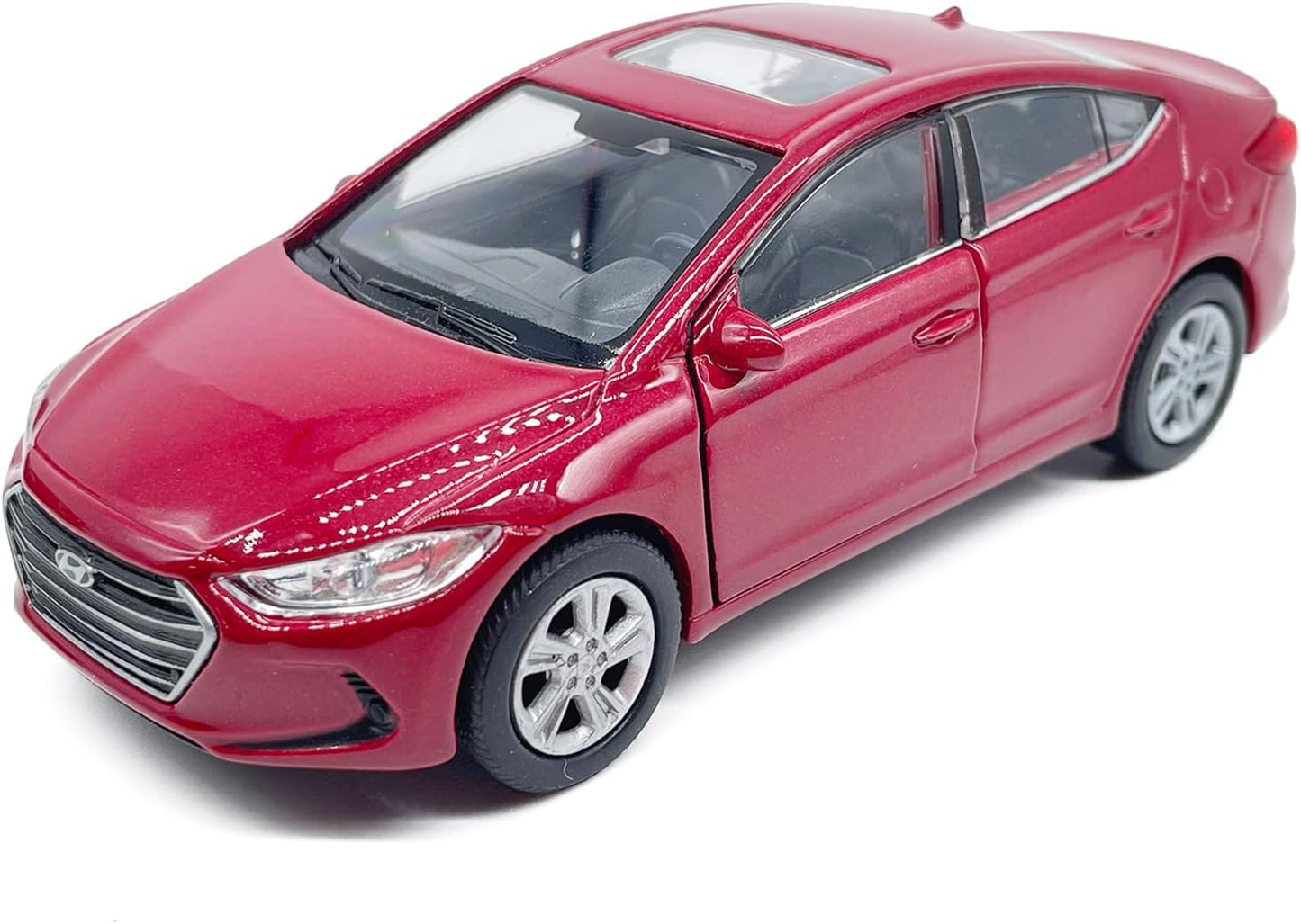 1:36 Scale Elantra Toy Car Model Metal Diecast Toy Vehicle, Doors Open Pull Back, Toys for Boys 3 4 5 6 7 Year Old Toddler Kids Gifts, Men Collection, Home Office Décor Cake Topper, Red