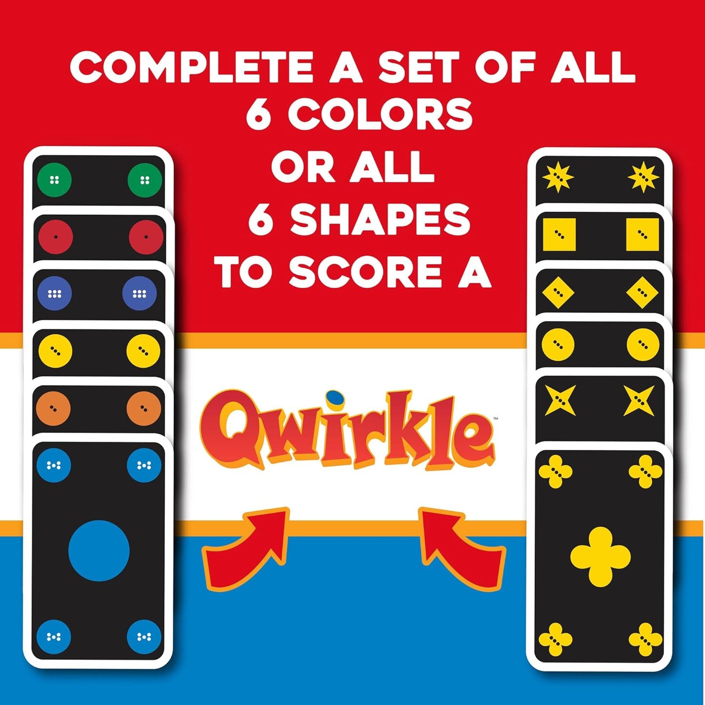 MindWare Qwirkle Rummy Card Game - Strategy Games for Adults and Family - Fun Family Games & Party Games for Adults - Match Shapes & Colors, Score Qwirkles to Win - Ages 8 and Up