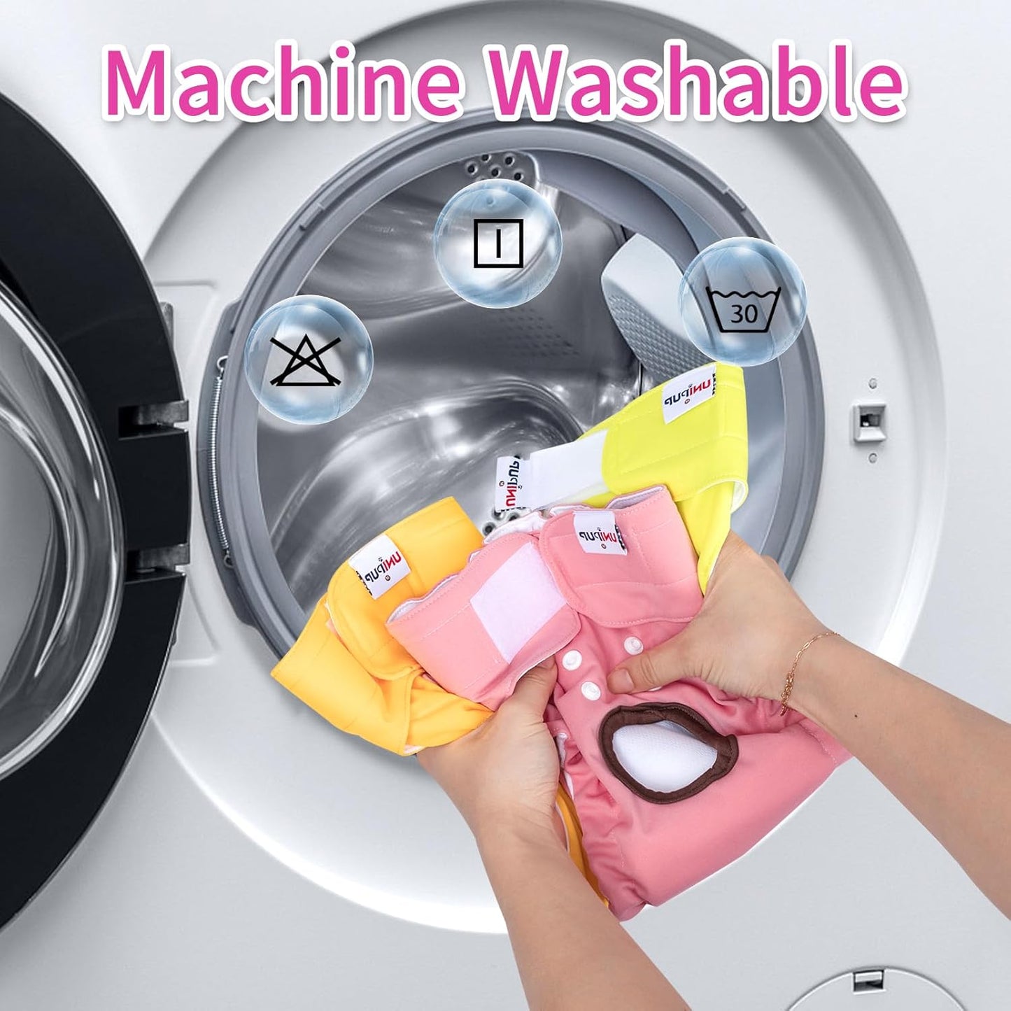 Reusable Female Dog Diapers Period Panties Washable Puppy Pee Pads with Adjustable Strap for Small Dogs in Heat and Incontinence