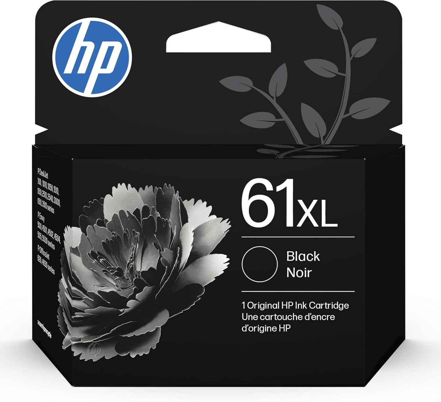 HP 61XL Black High-Yield Ink | Works with DeskJet 1000, 1010, 1050, 1510, 2050, 2510, 2540, 3000, 3050, 3510, Envy 4500, 5530, OfficeJet 2620, 4630 | Instant Ink Eligible | CH563WN|Packaging May Vary