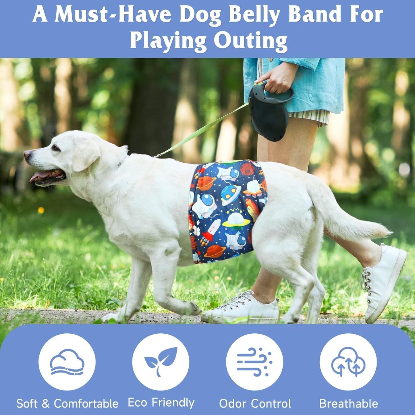 Dog Diapers Male, Belly Bands for Male Dogs, Pack of 5, High Absorbing Extra Small Male Dog Wraps for Doggie & Puppy in Incontinence or Excitable Urination and Training(S)