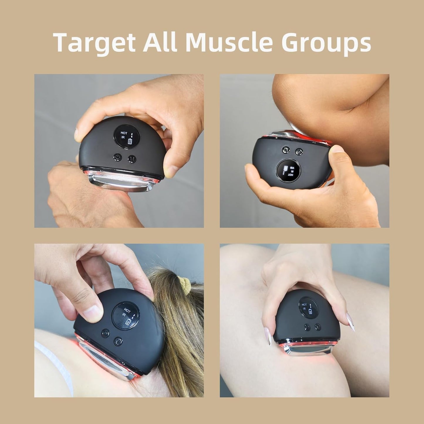 NHO Electric Fascia Knife, Heating and Vibration, Muscle Scraper Tool, Fascia Blaster, Fascia Tool Massage Tools for Deep Tissue, IASTM, Trigger Point Massage Tool, Gua Sha, Myofascial Release Tool