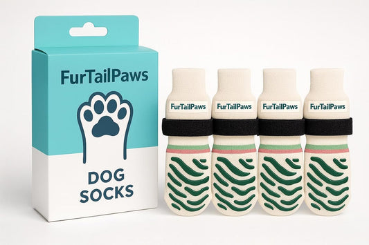 Anti-Slip Dog Socks with Grip Strap (BIEIGE, S)