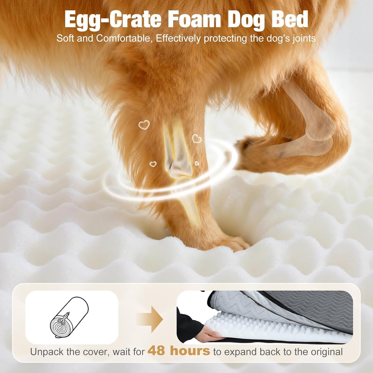 Lekereise Soft Dog Car Mat for Hard Bottom Seat Extender 55.1 x 26.8 inch- Waterproof Washable Dog Car Mat, Orthopedic Egg-Crate Foam Pet Bed, Fits Most Hard Bottom Dog Car Beds/SUVs/Trucks-Grey