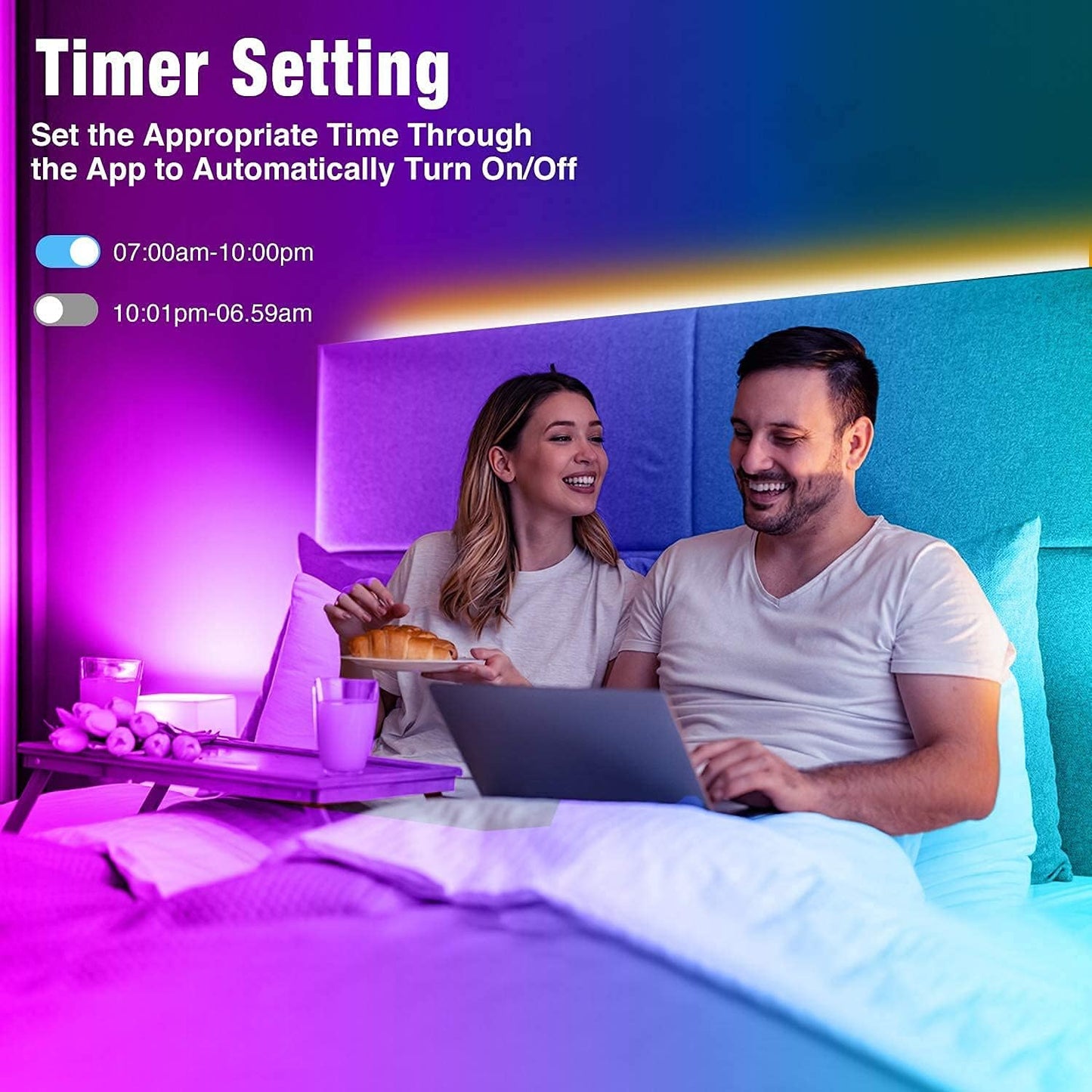 Led Lights 100ft Smart APP Control Music Sync Strip Lights RGB Color Changing Strips with Remote, for Bedroom Kitchen and Party