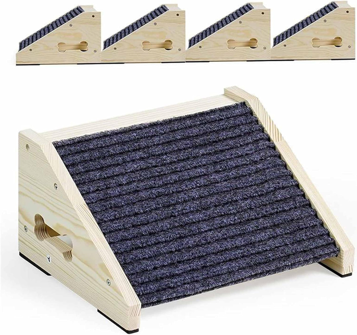 Portable Dog Climbing Ramp, Wooden Safety Stairs, Ergonomic Design with Stable Build, Pet Ramp Accessory for Couch or Sofa, High Bed Ramps with Easy Setup, Indoor Use for Pets