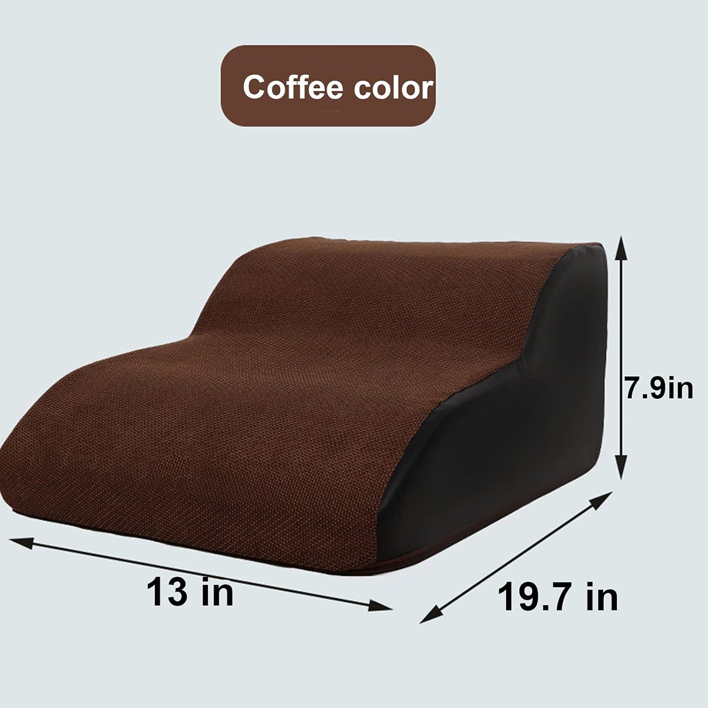 Dog Stairs for Indoor Home Raised Beds Couch 2 Steps for Cats/Dogs up to 100 Pounds Portable Removable Washable Carpet Profile Medium Small Pet Green Crawling Ramp Non-Slip Underside (Coffee)