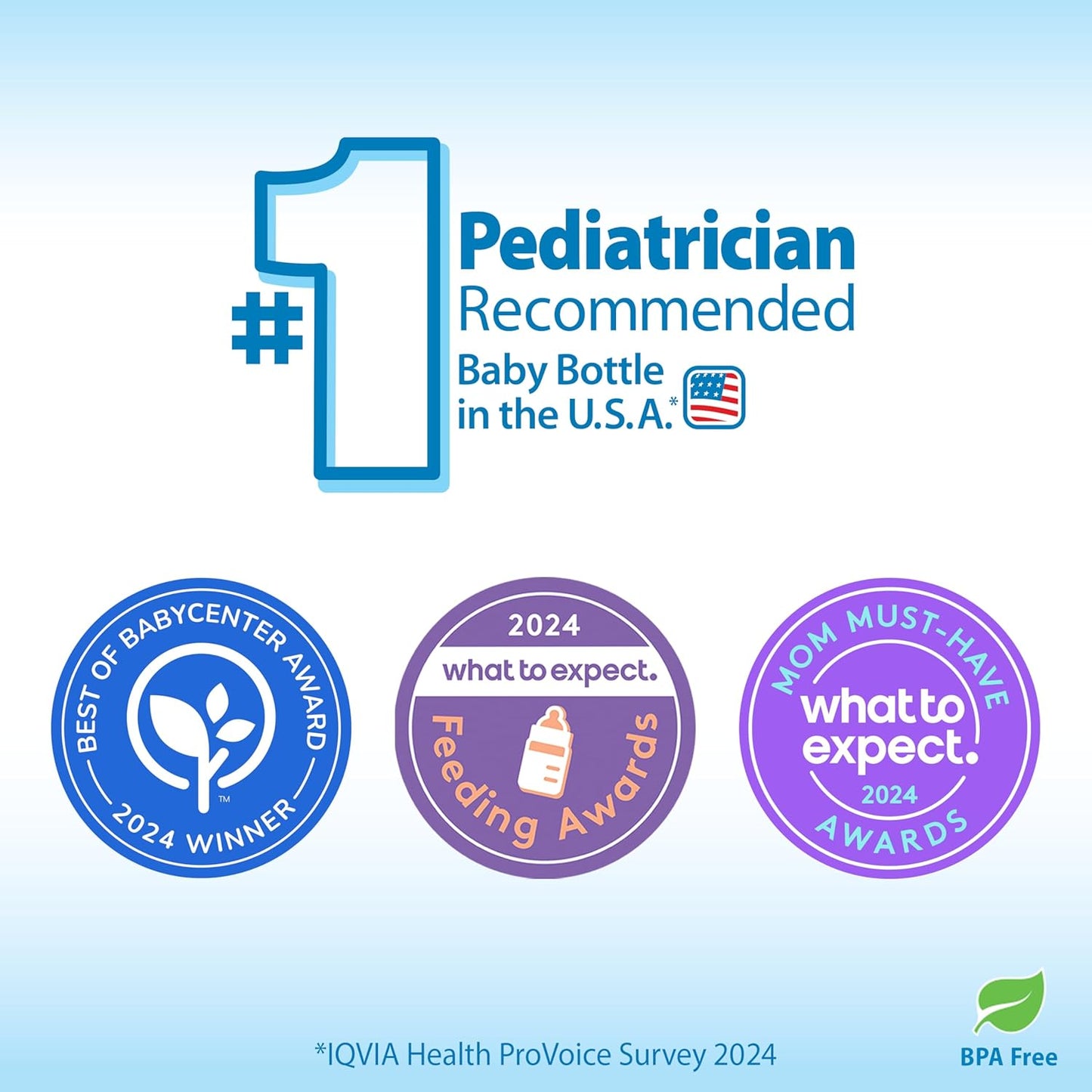 Dr. Brown’s Natural Flow® Anti-Colic Options+™ Wide-Neck Baby Bottles 5 oz/150 mL, with Level 1 Slow Flow Nipple, 4 Pack, 0m+