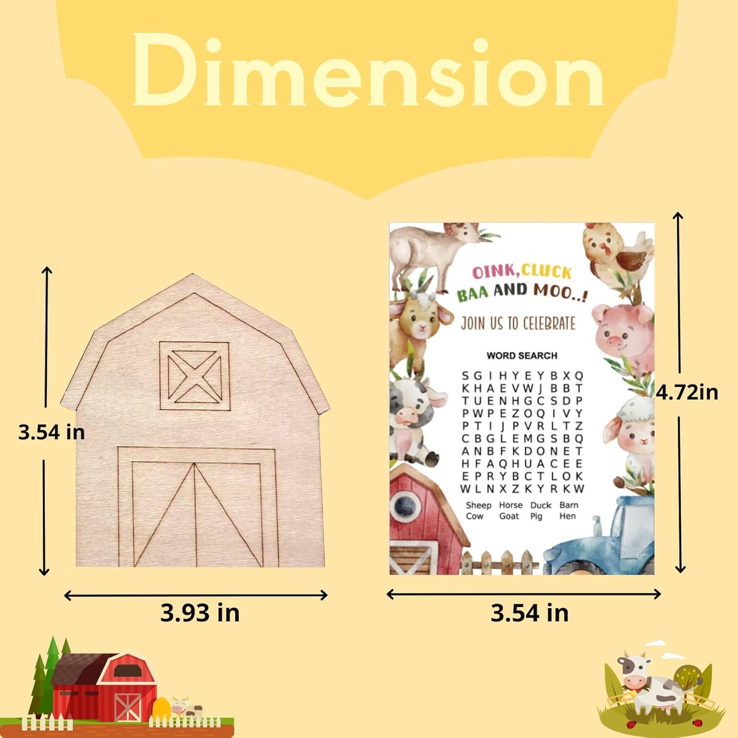 GEECOZYLIFE Farm Animals Party Favors - 12PCS Farm Animal Wooden Craft Kit - Barnyard DIY Party Favors, Birthday Party Supplies, Goodie Bag Fillers, Thank You Gifts, School Rewards Crafts
