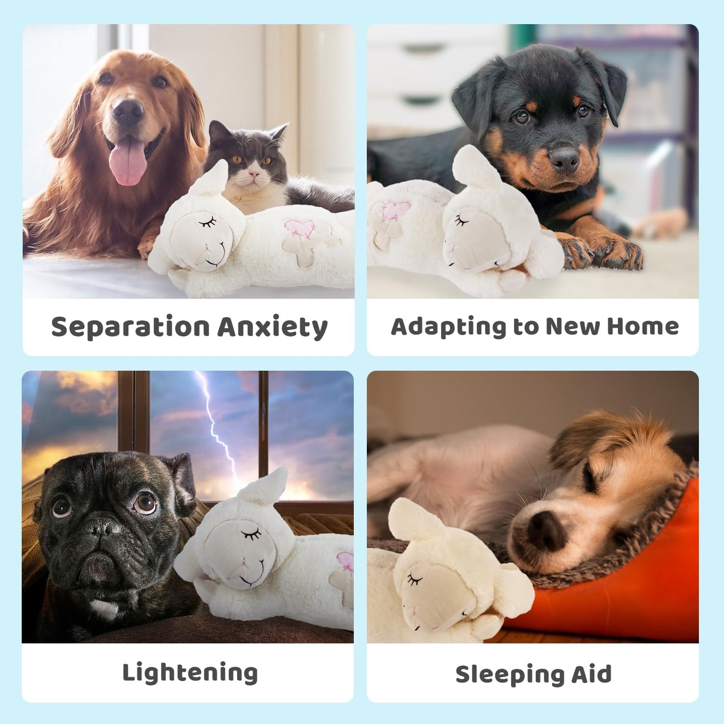 ALL FOR PAWS Little Buddy Puppy Heartbeat Simulator, Battery-Operated Anxiety Relief Toy, Red