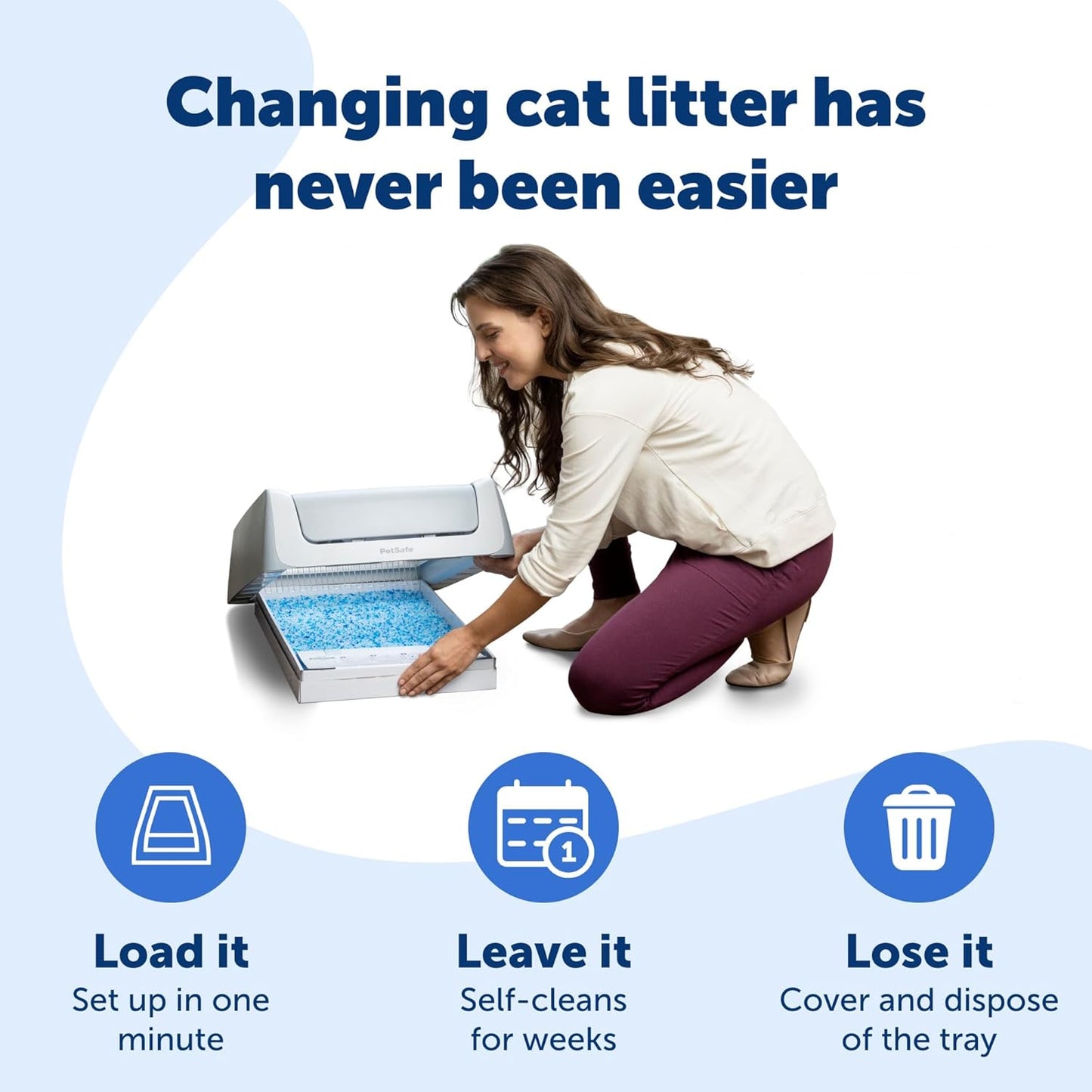 PetSafe ScoopFree Disposable Crystal Cat Litter Tray - Easy Cleaning Box - Refill Tray for Automatic Litter Box - Lavender Scent - 4.3 lb Bags - 6 Pack