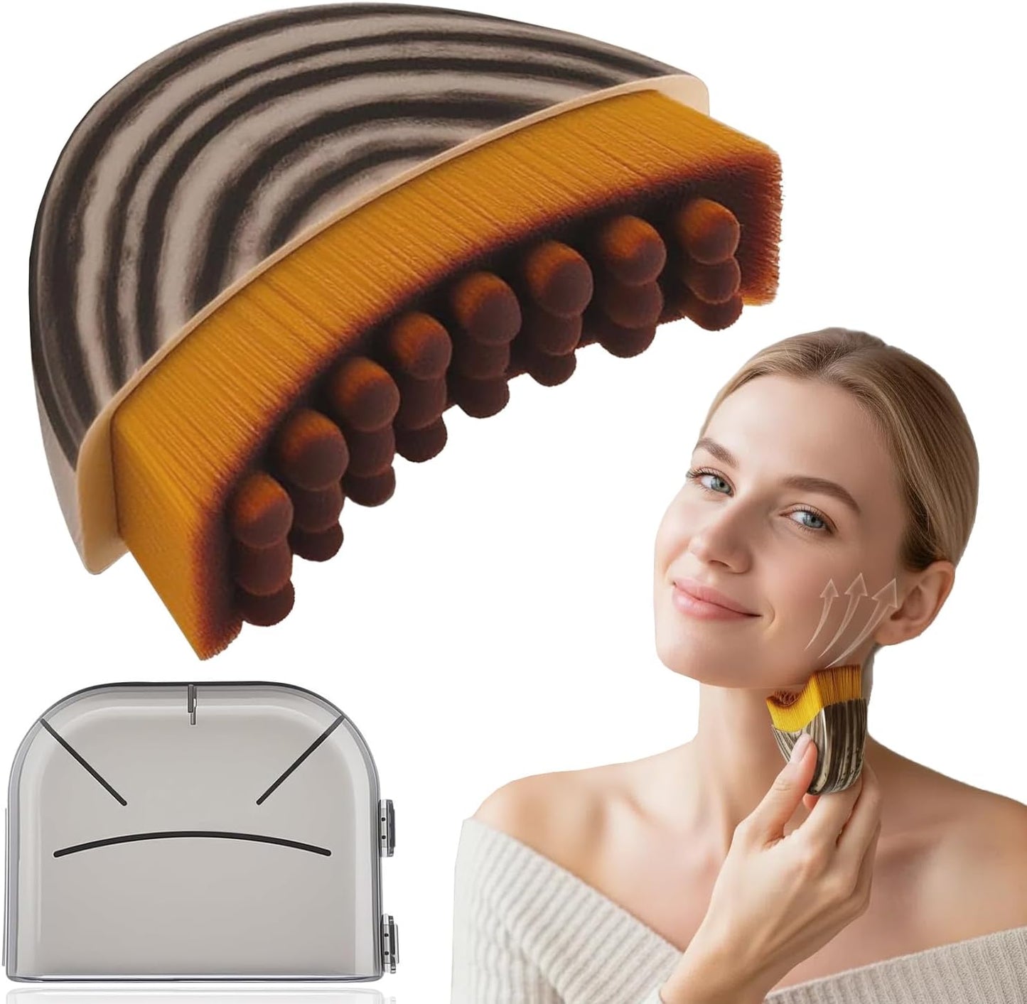Lymphatic Contour Face Brush, Facial Massage Brush for Sculpting - Anti-Puffiness, Detox & Lift, Dry Brushing Face, Ergonomically Designed to Fit The Skin Precisely and Relieve Fatigue
