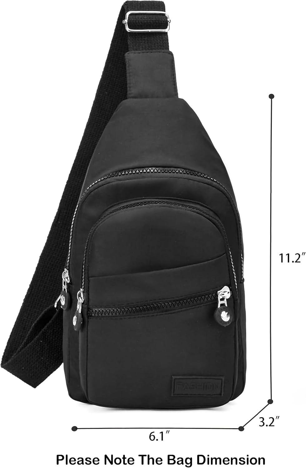Small Sling Backpack Crossbody Sling Bag for Women Men, Chest Bag Daypack Fanny Pack Cross Body Bag for Outdoors Hiking Traveling - Black
