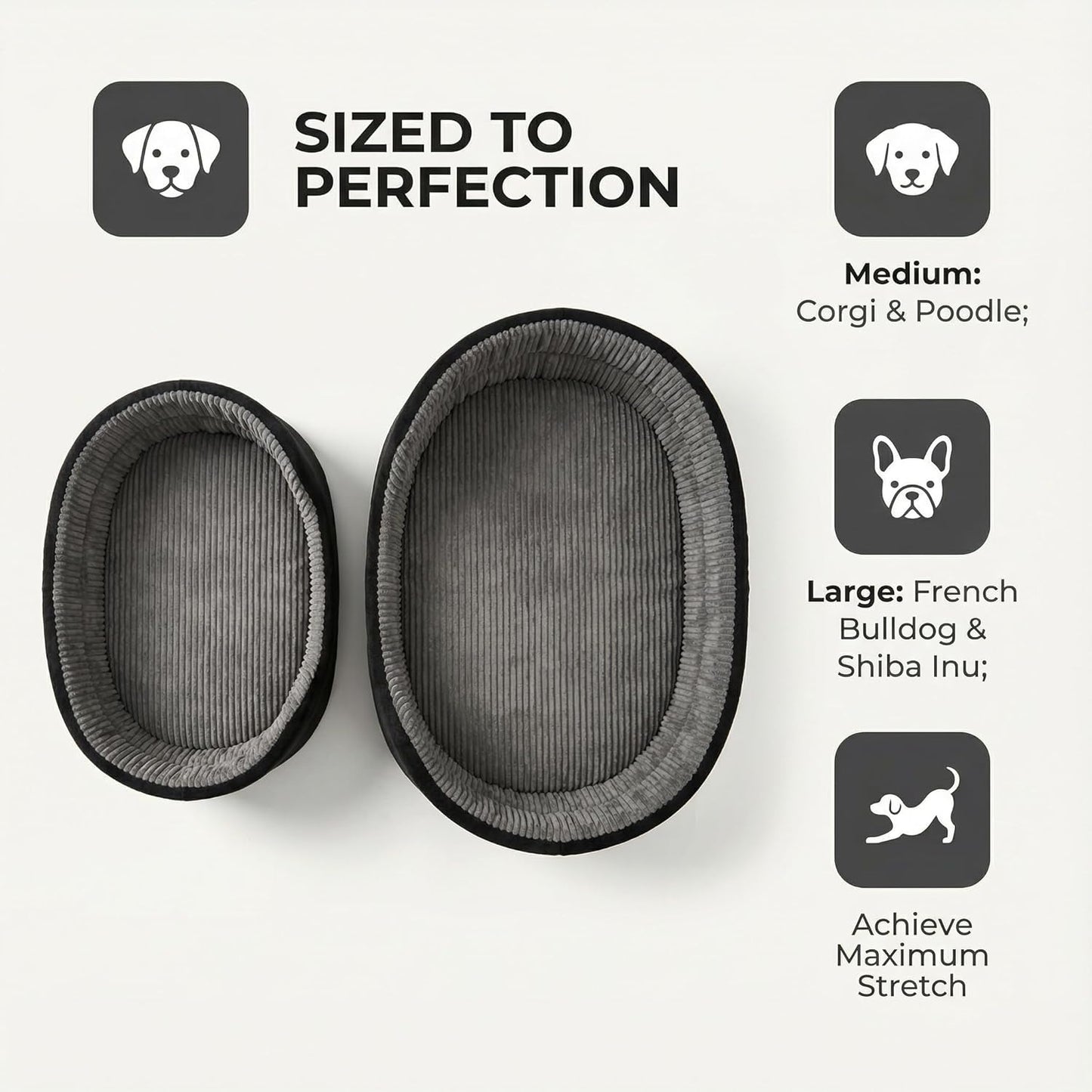 Large Dog Bed Cat Bed 20x30 Inch, Calming Pet Bed for Medium Dogs & Large Cats, Half-Enclosed Open-Top Velvet Anti-Anxiety Bed, Machine Washable Cozy Snuggle Bed (Black)