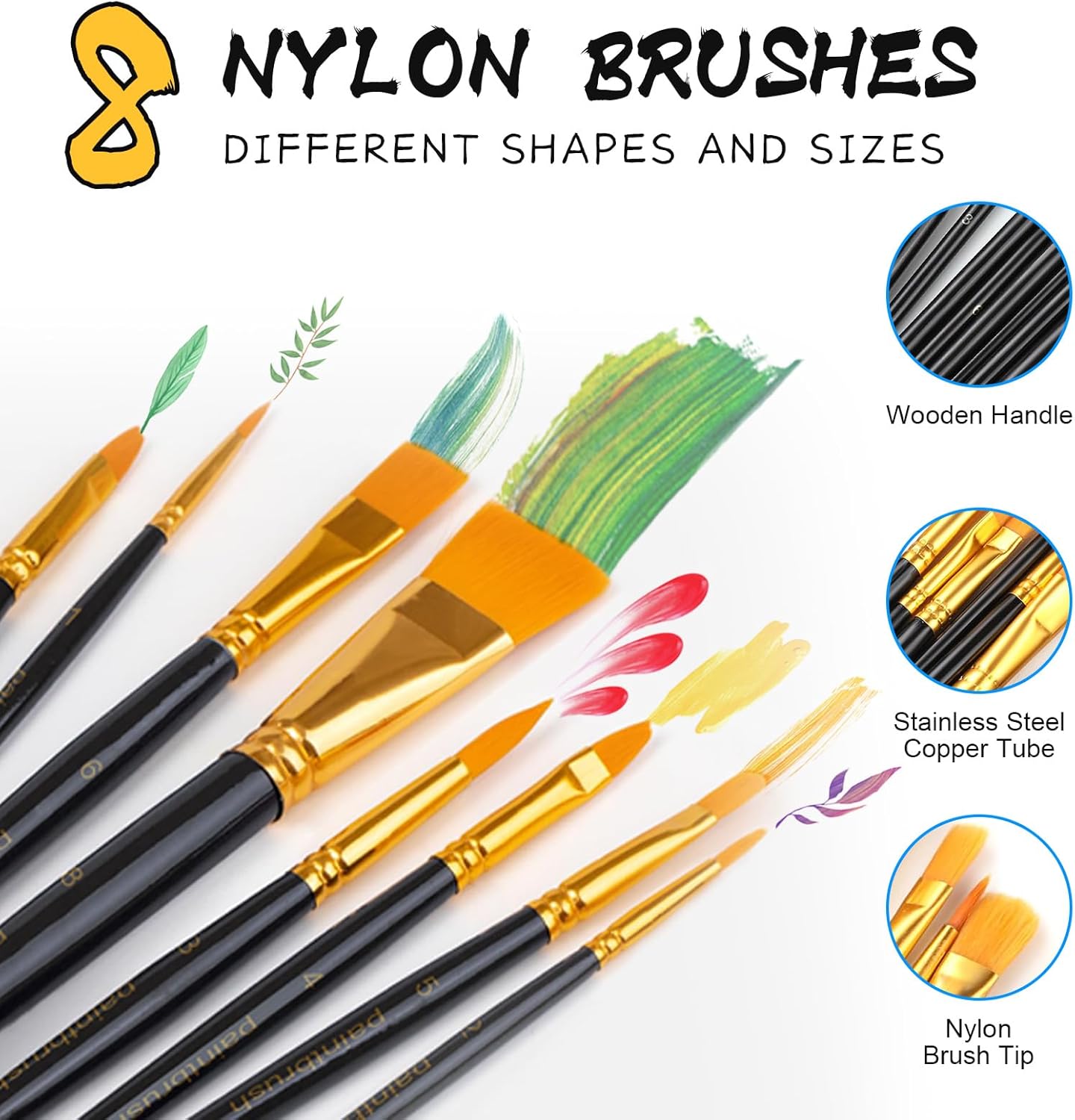 Whalsure Paint Set, Acrylic Paint Set for Kids & Adults - Painting Supplies with 18 Acrylic Paints, 8 Painting Brushes, 5 Canvas Panels, etc