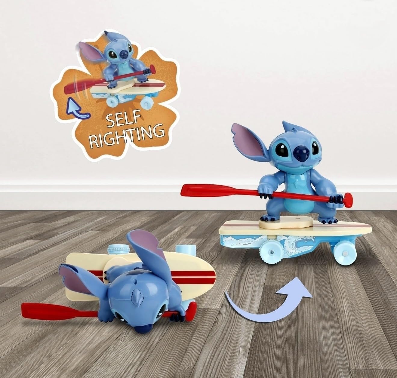 Jada Surfer Stitch RC – 10" Radio Control Toy with 360° Spin & Self-Righting Feature – Disney Lilo & Stitch – Fun Gift for Kids & Movie Fans – Ages 3+