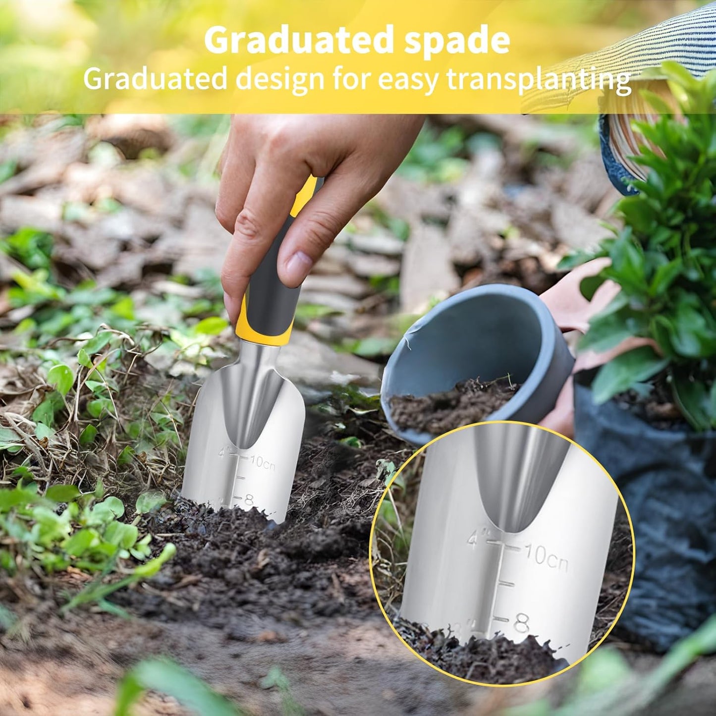 Garden Tool Set 4-Piece,Heavy Duty Aluminum Gardening Tools,Rust-Proof Gardening Hand Tools,with Non-Slip Ergonomic Handle,The Ideal Gift for Garden Enthusiasts.