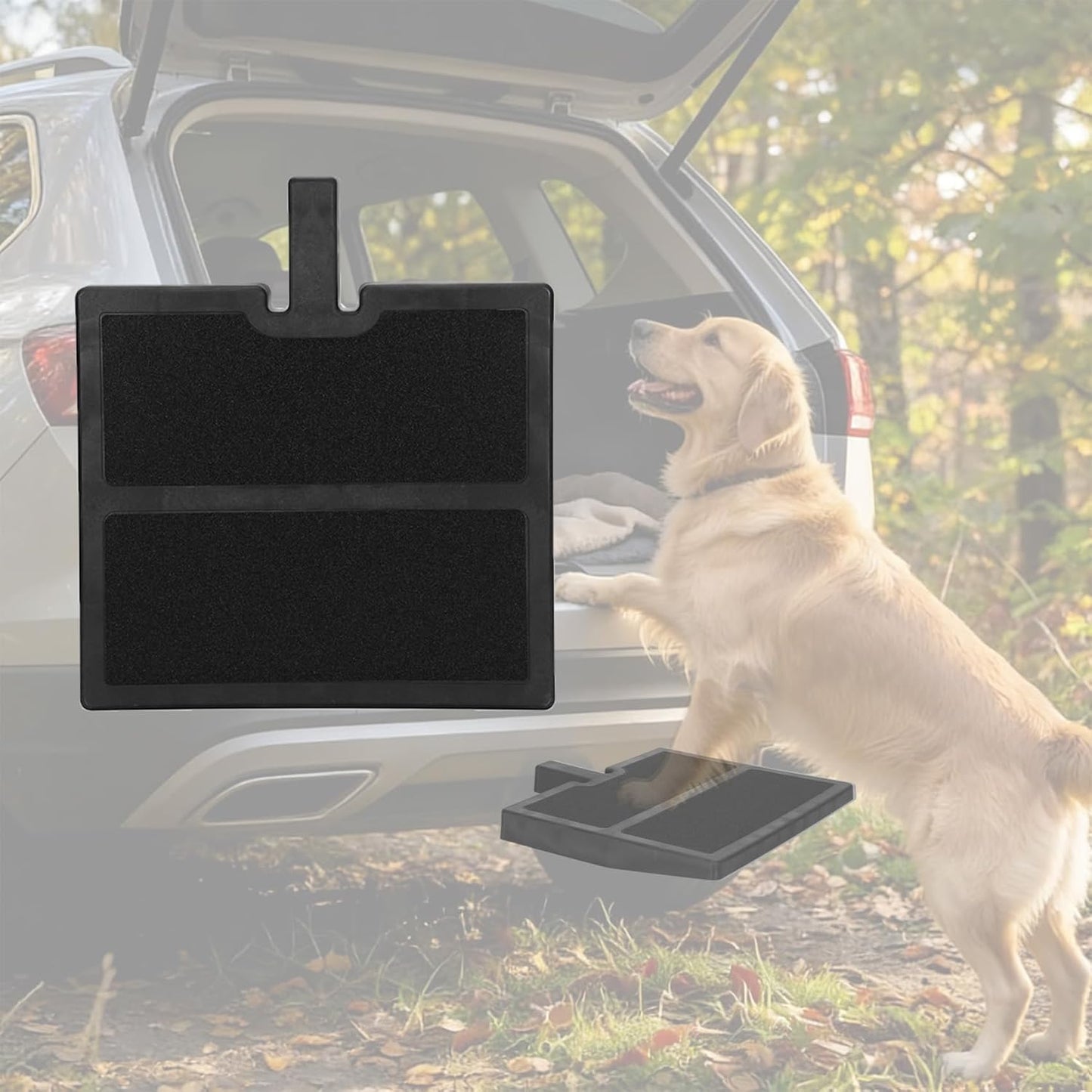 Dog Car Ramp for SUV Van, 2-inch Hitch Receiver Mount, Portable Lightweight Pet Step