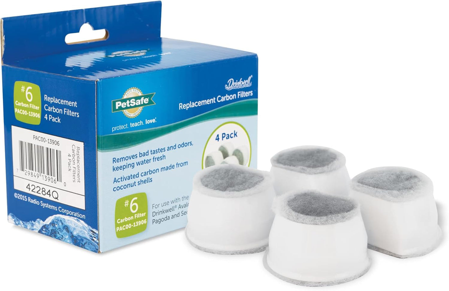 PetSafe Drinkwell Pagoda Pet Fountain and Replacement Carbon Filters Bundle