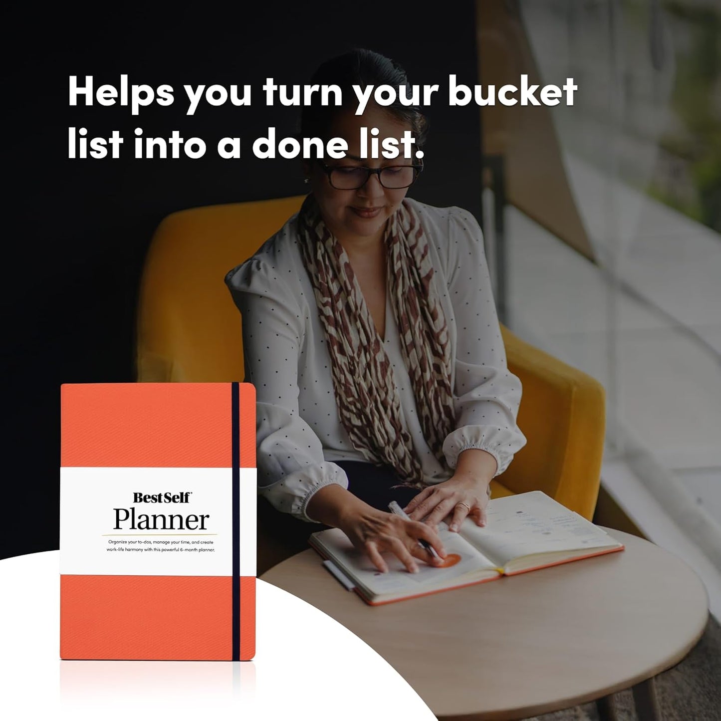 Self Planner by BestSelf — Undated 6 Month Life Planner for Time Management, Improving Productivity, Scheduling and Achieving Goals — 7"x10” Notebook (Black)