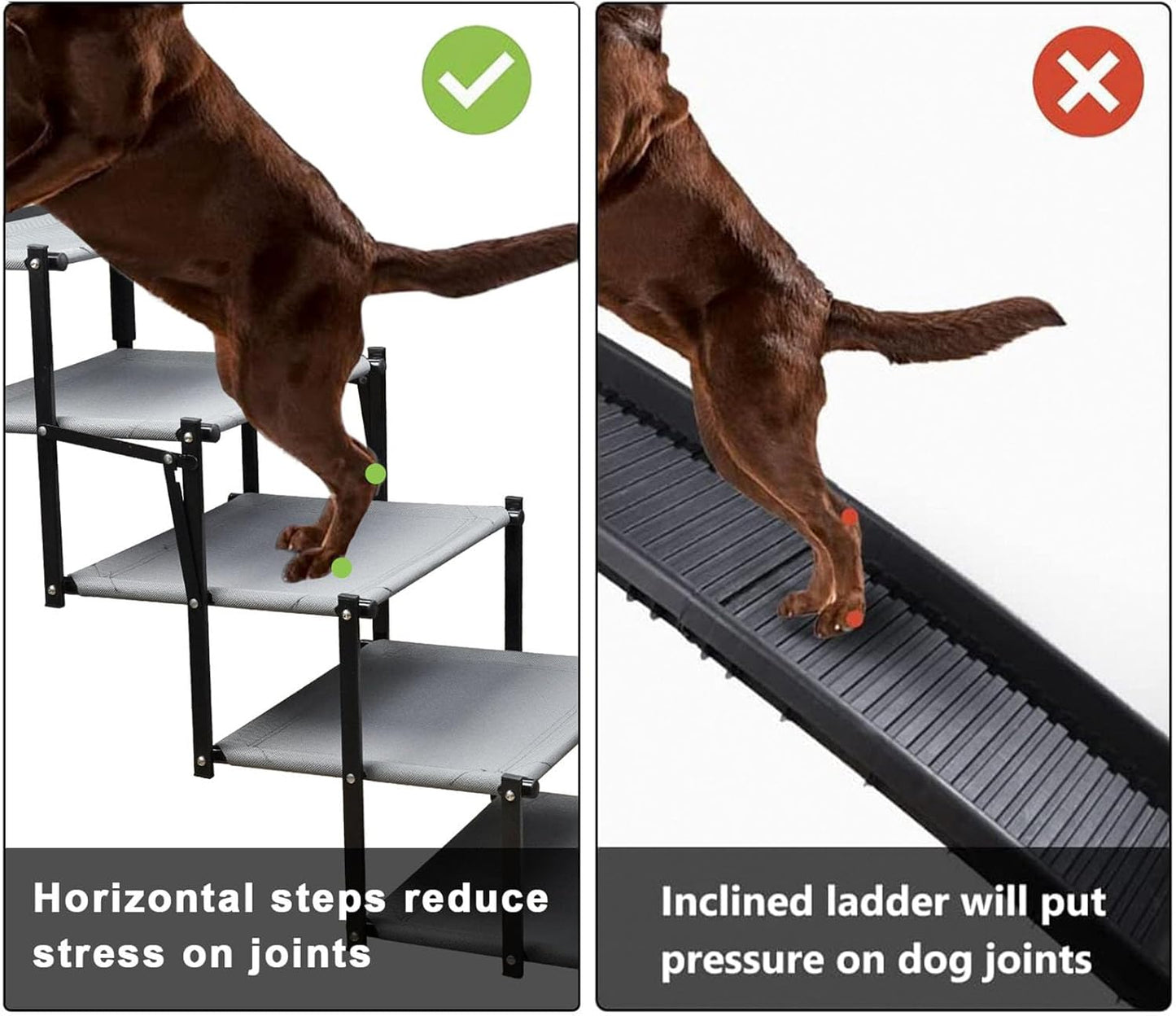 Dog Car Steps,Dog Car Stairs,Folding Pet Ladders,Portable Ramps for Cars and SUVs,Secure Buckle,Wear-Resistant,Folding Design