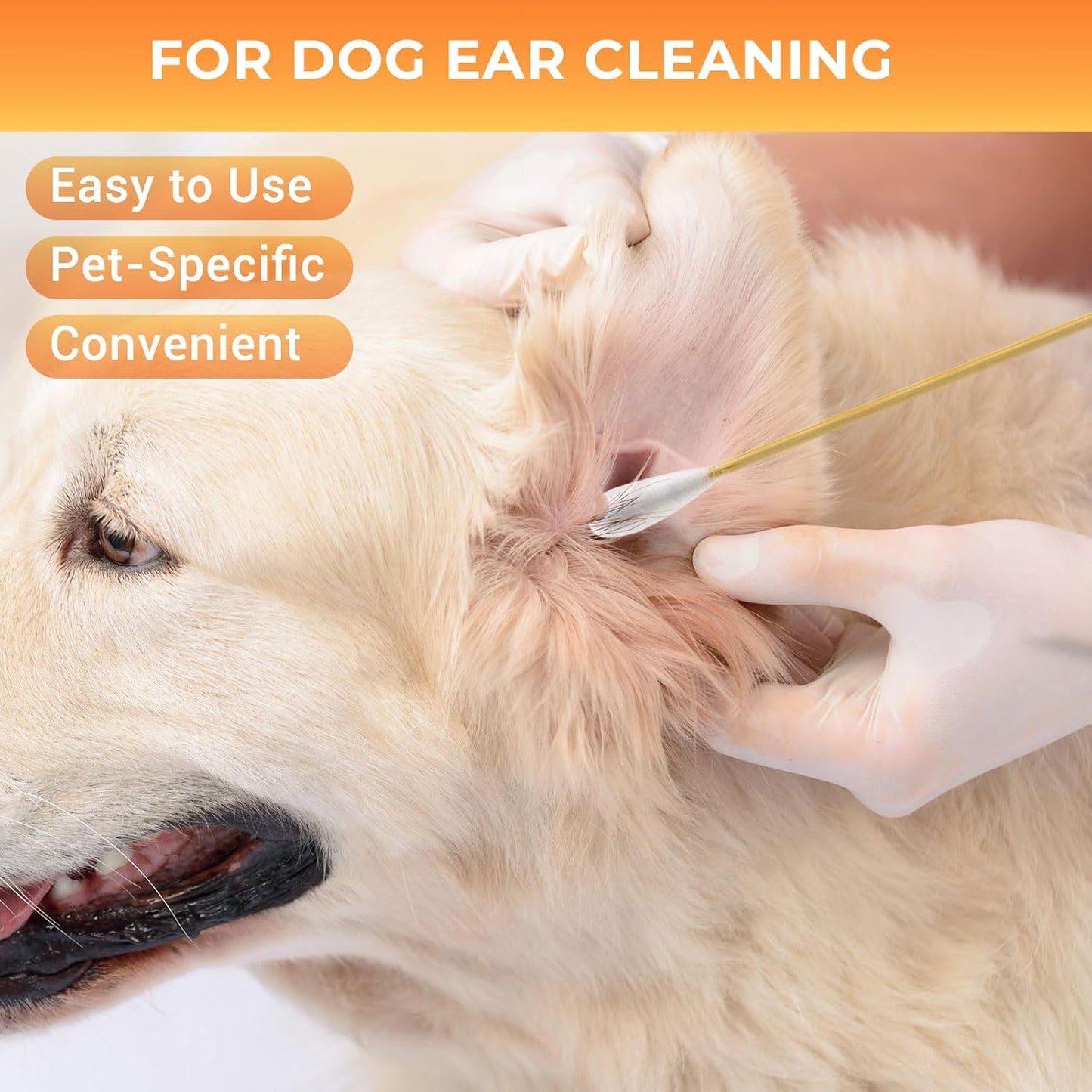 OwnWise 200PCS Large Cotton Swabs, 6 Inch Dog Ear Swabs with Strong Bamboo Handle - Highly Absorbent, Lint Free Cotton Buds for Dogs Ear Cleaning