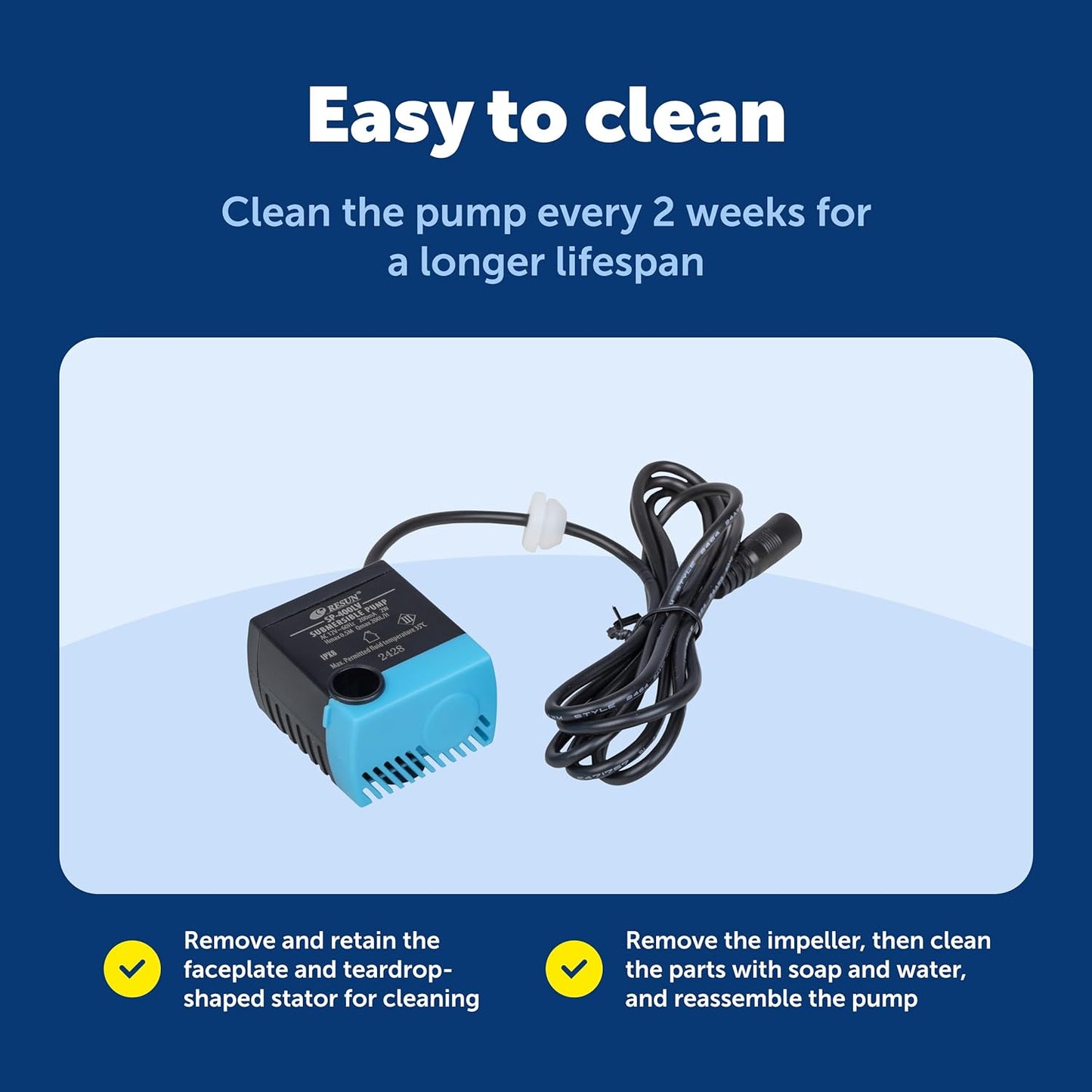 PetSafe Drinkwell Replacement Pump - Reliable OEM Replacement - Drinkwell Pump Accessory - Includes Power Adaptor - Silent Operation for a Calm Pet Environment - Easy to Clean