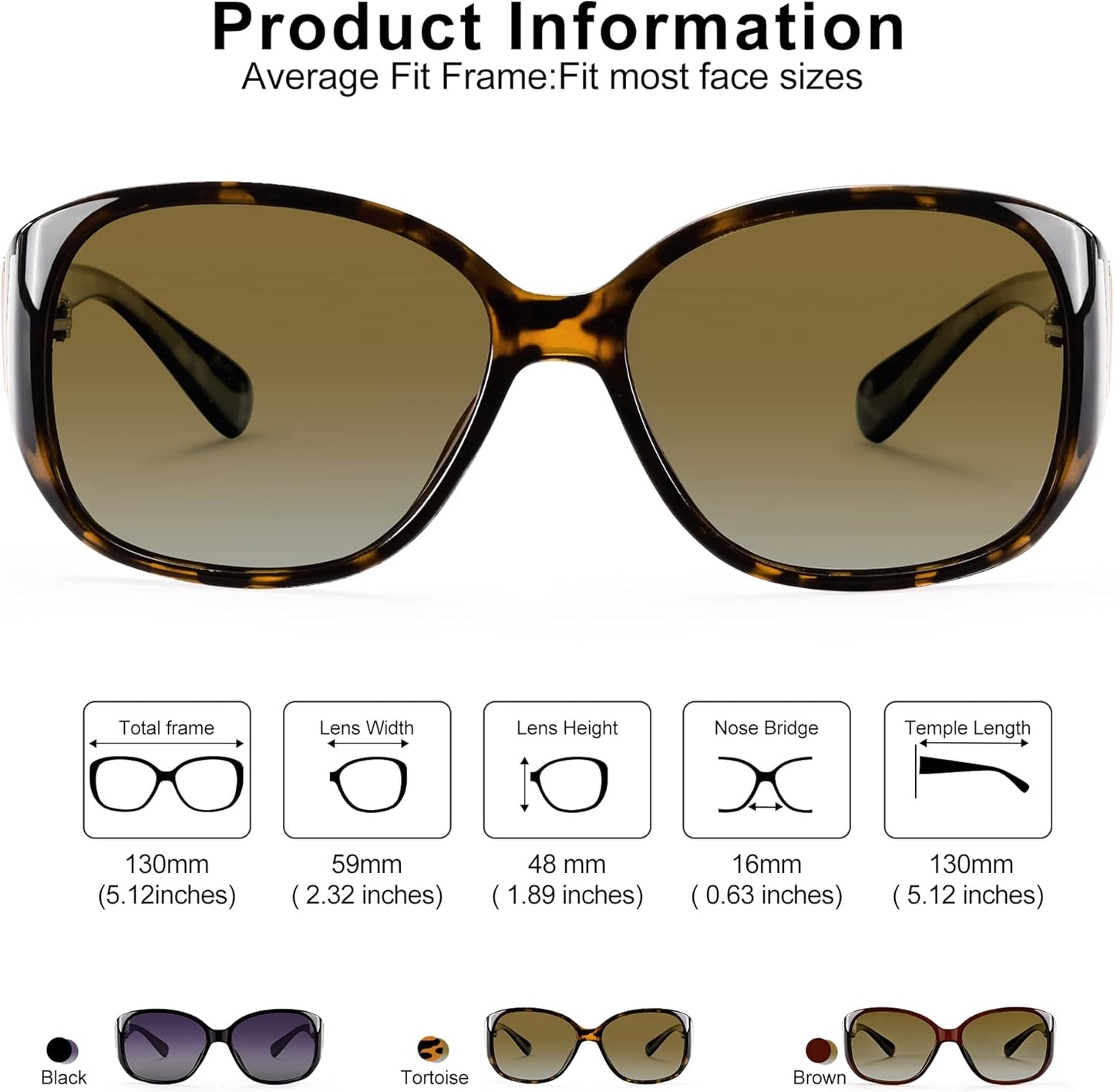 EYEGUARD Polarized Sunglasses for Women Retro Vintage Driving Sun glasses UV400 Protection
