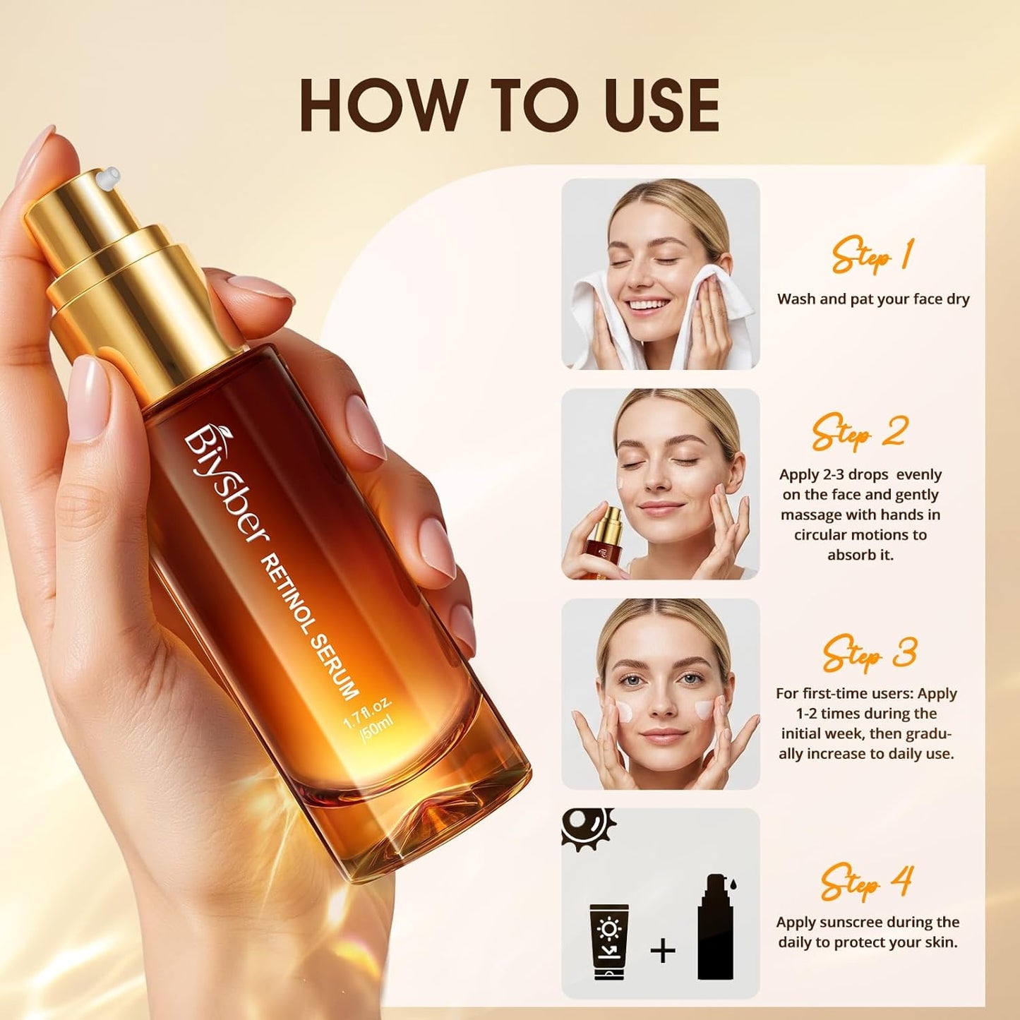 Retinol Collagen Serum for Face: Anti Aging &Anti Wrinkle Repair Peptide Serum with Hyaluronic Acid to Boost Hydration- Day/Night Facial Firming Neck Plump Skin Care for Women/Men(1.70 Fl Oz)