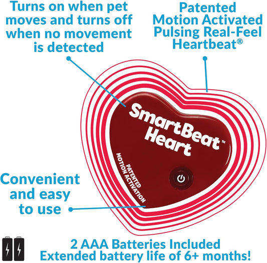 Snuggle Puppy Replacement Motion-Activated SmartBeat Heart for Stuffed Animals and Anti-Anxiety Toys for Dogs