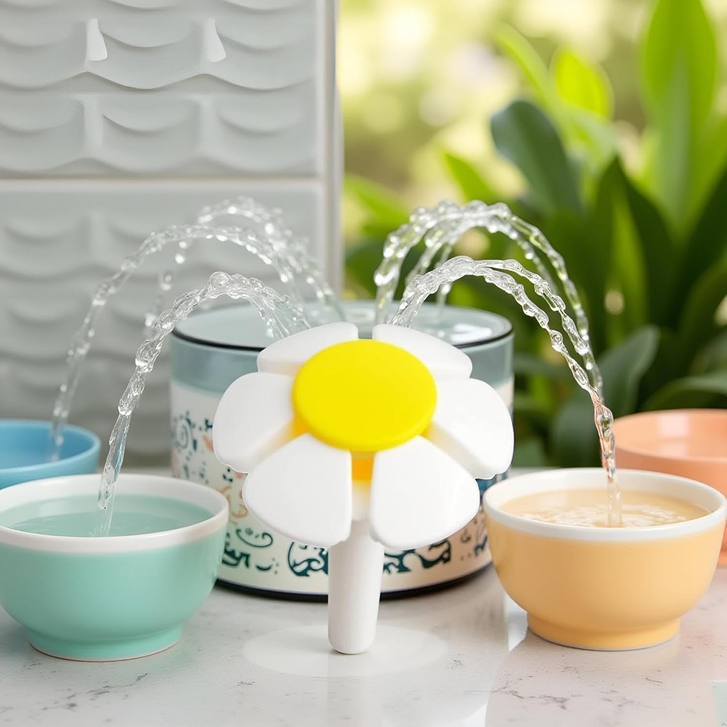 Jowxsx Pet Water Fountain Nozzle Replacement Yellow Flower for Head for Cat Fountain Automatic Drinking Water Dispenser